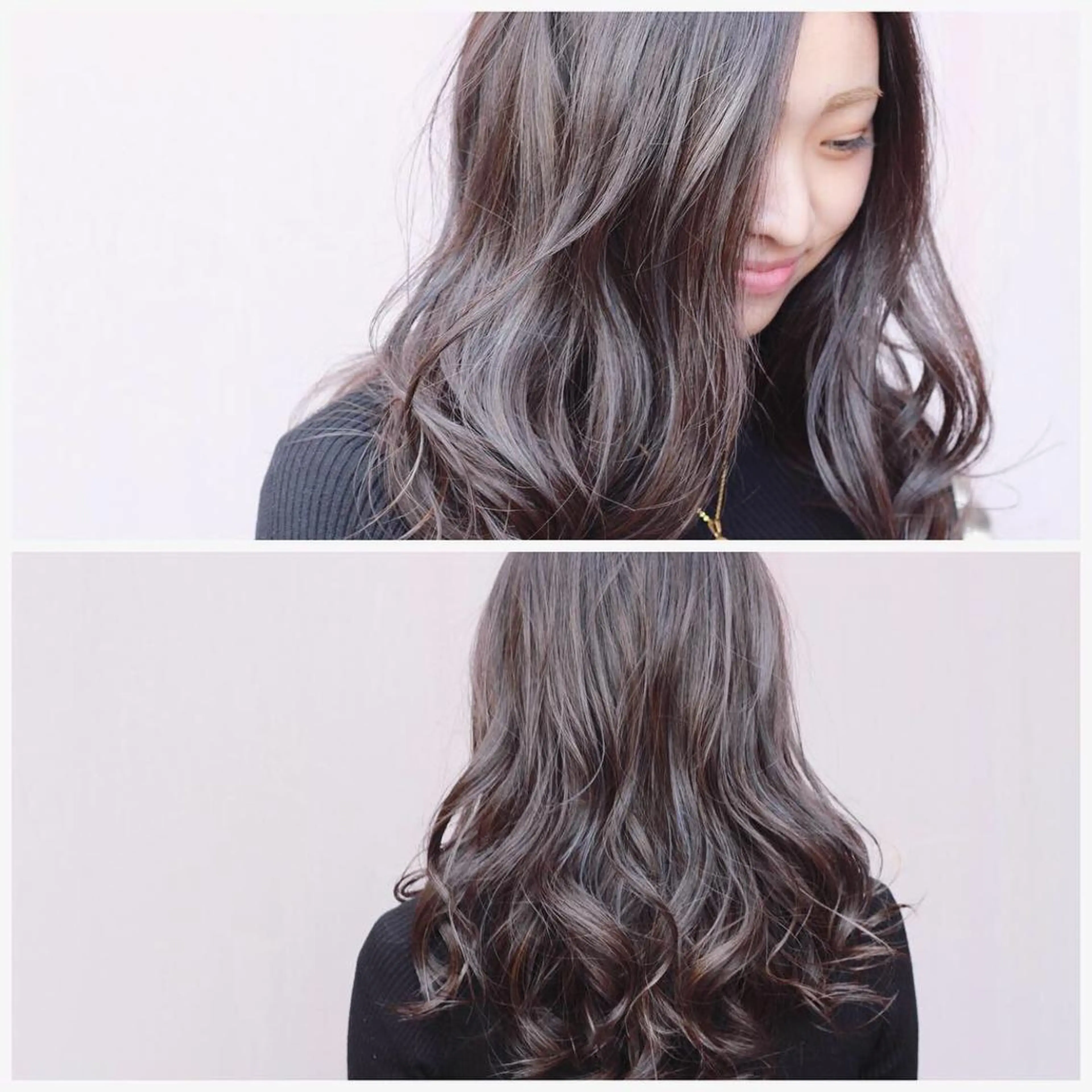 セミロング カラー グレージュ ハイライトカラー シルバー シルバーグレージュ ハイライト ヘアカラー Viage （ビアージュ）のヘアスタイル