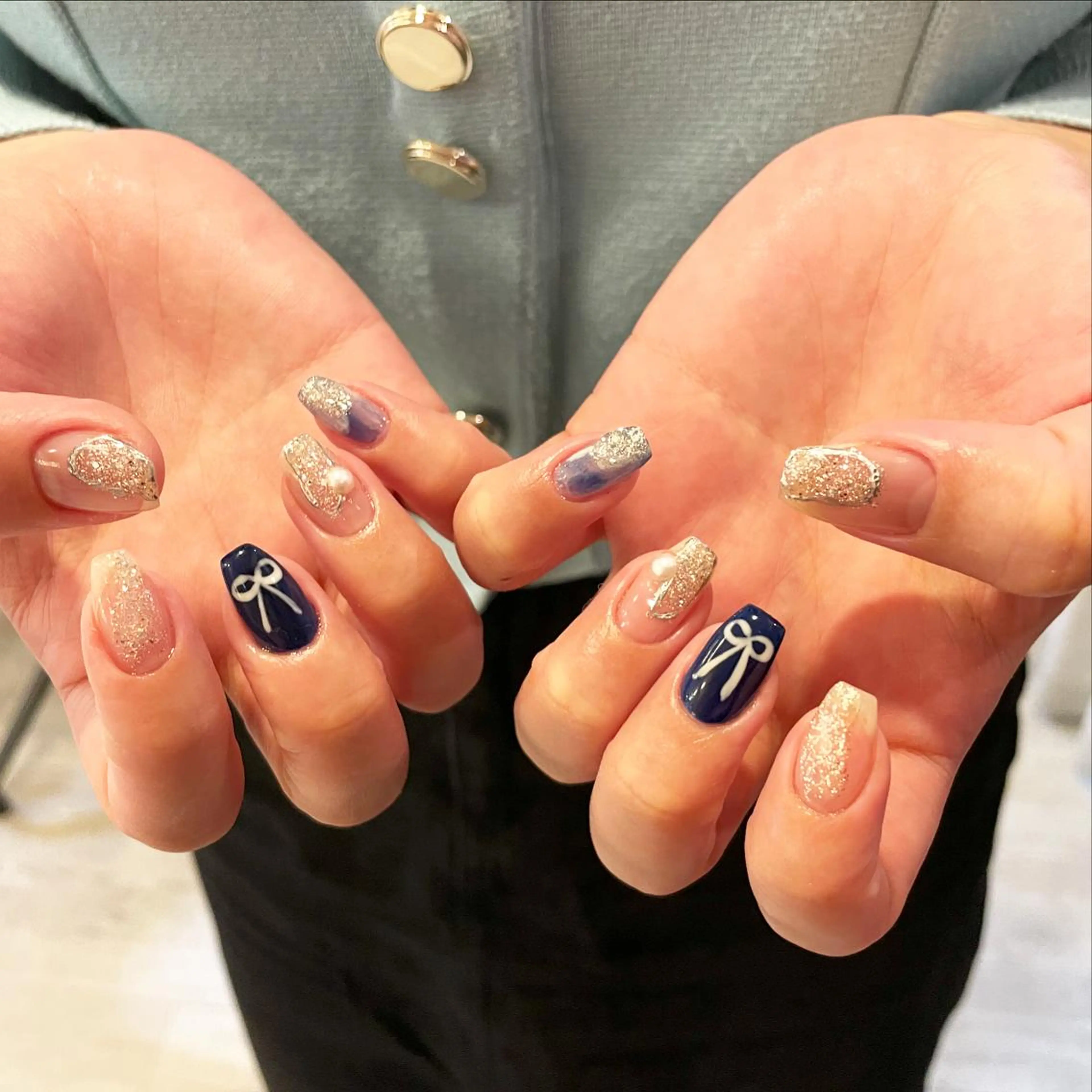 ネイル ネイビー ネイリスト soyokaのネイルデザイン