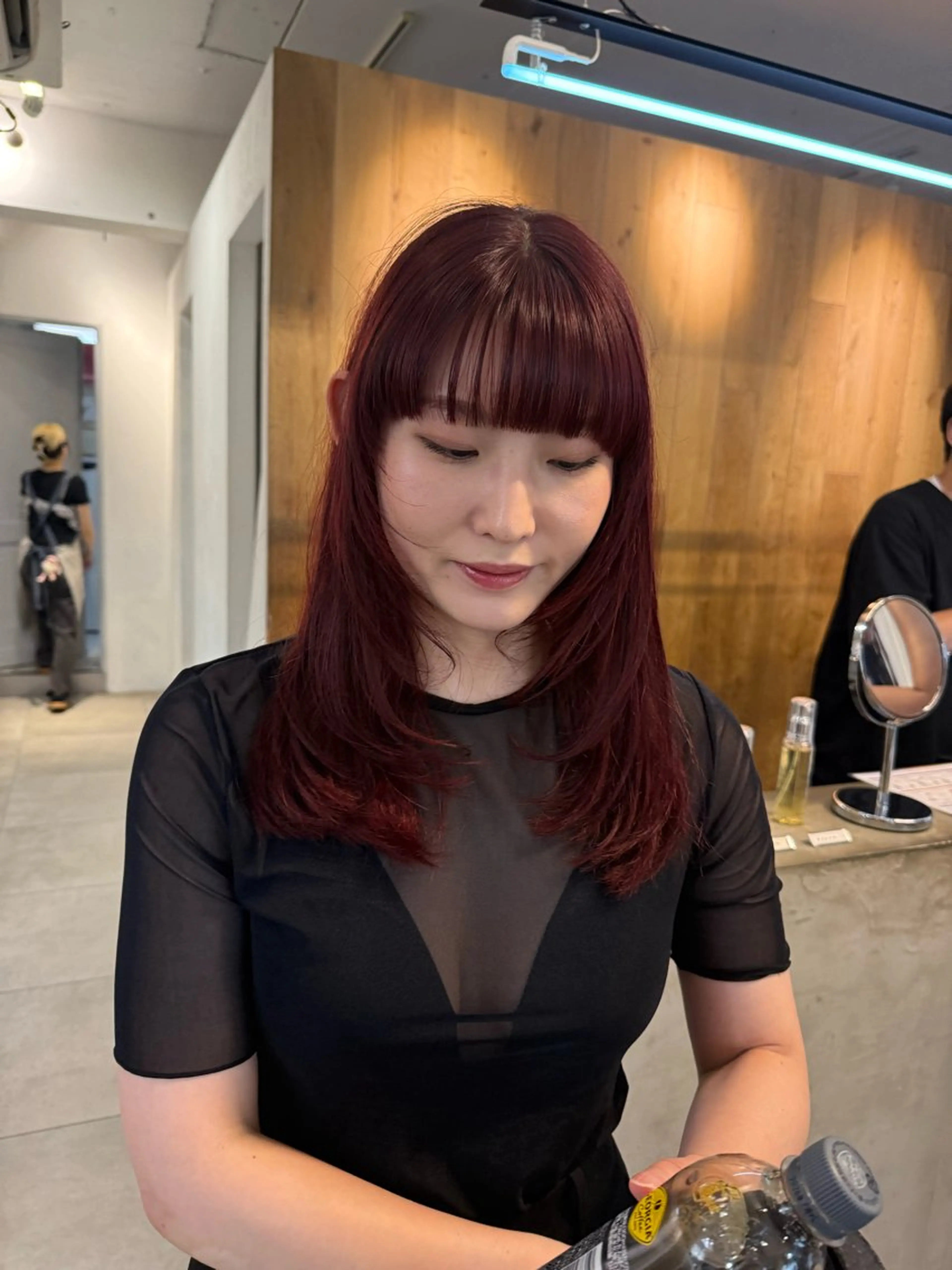 ロング カラー ミルクティー× グレージュMOMOのヘアスタイル