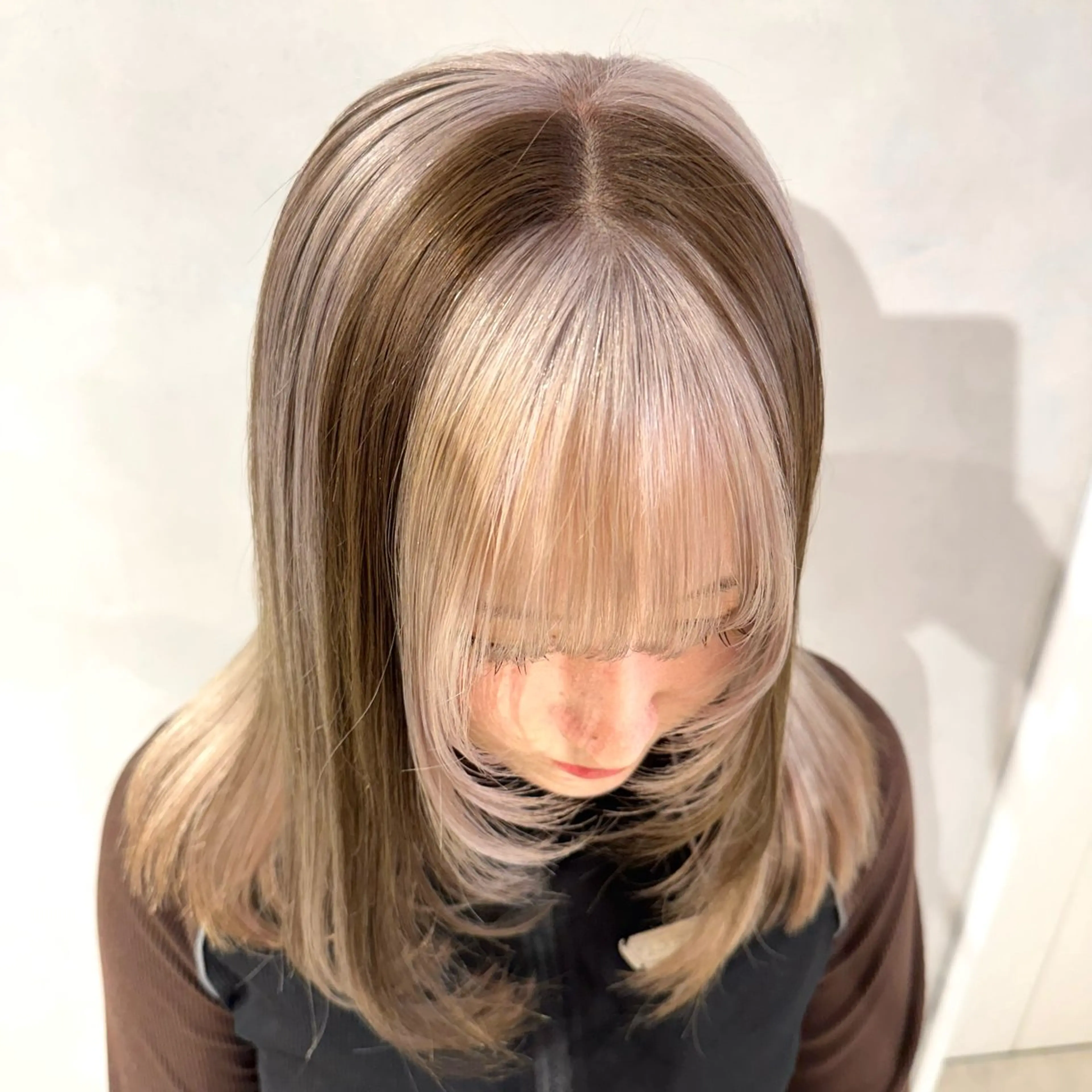 ミディアム カラー ヘアカラー トリートメント デザインカラー/パー マ🦖外岡咲希🦖のヘアスタイル