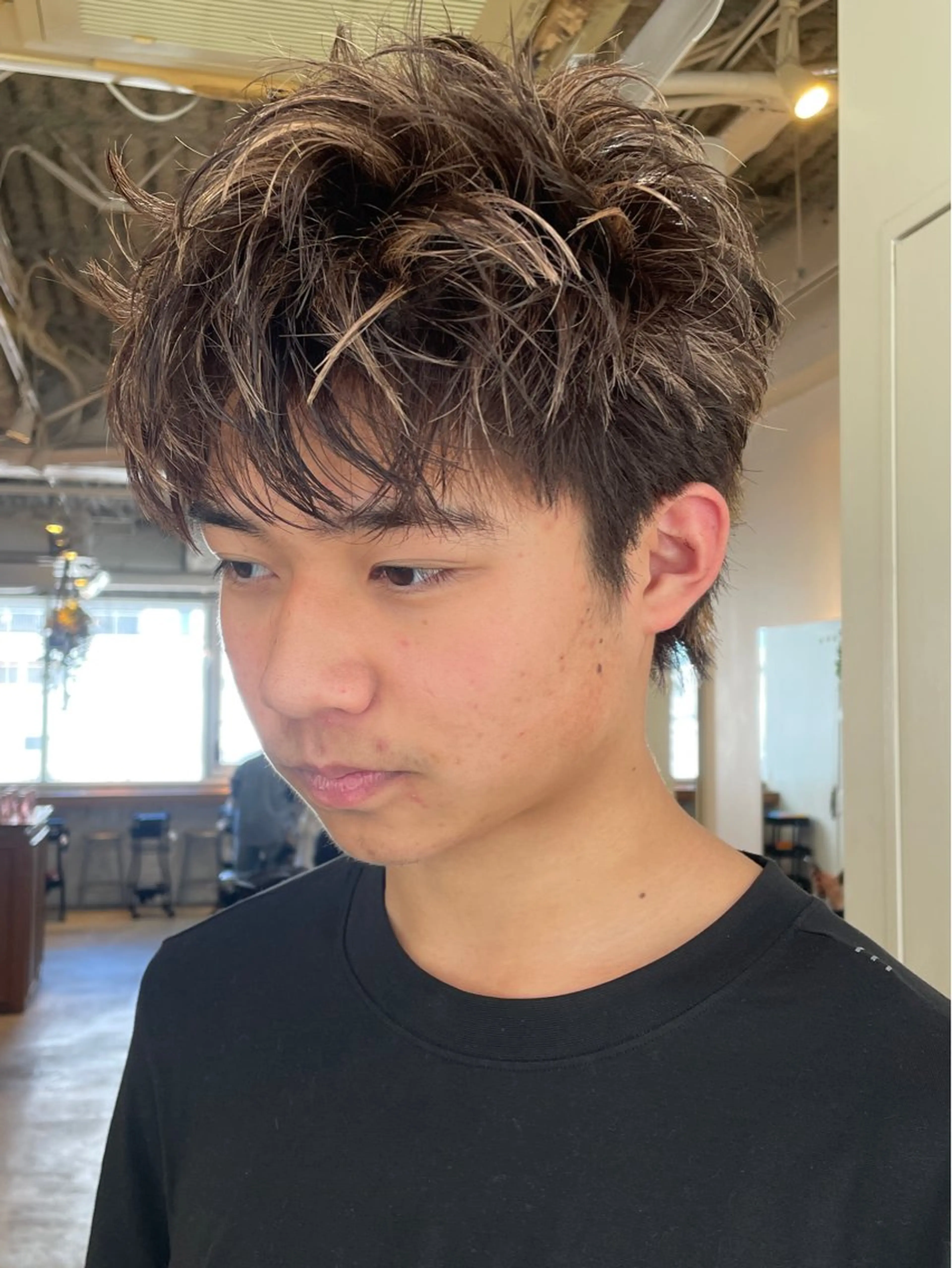 カラー メンズ カット ヘアカラー トリートメント RIN／韓国ヘア レイヤーカットのヘアスタイル