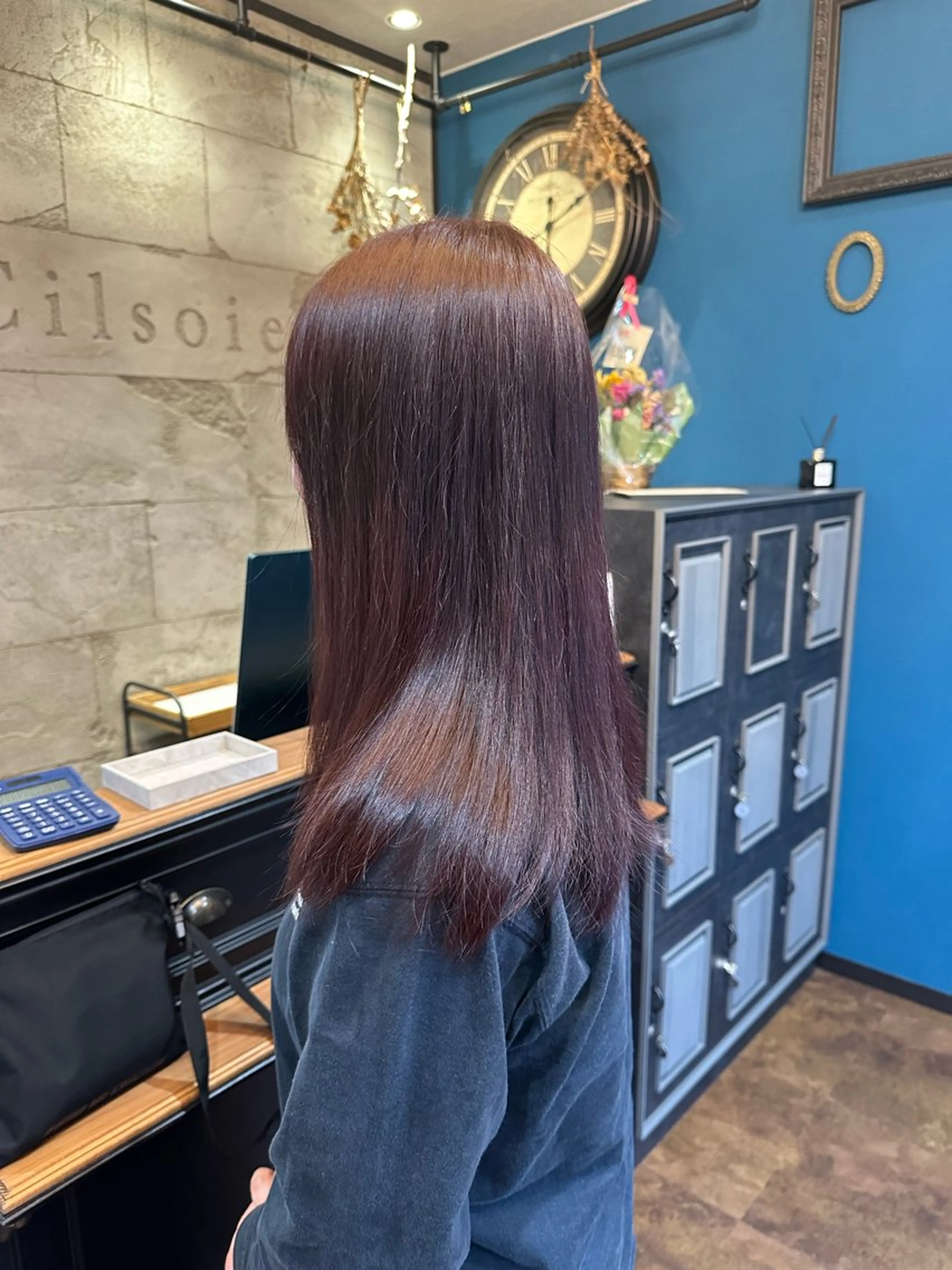 セミロング ヘアカラー トリートメント 𝑭𝒖𝒌𝒂🩶 モテ髪×透明感カラーのヘアスタイル