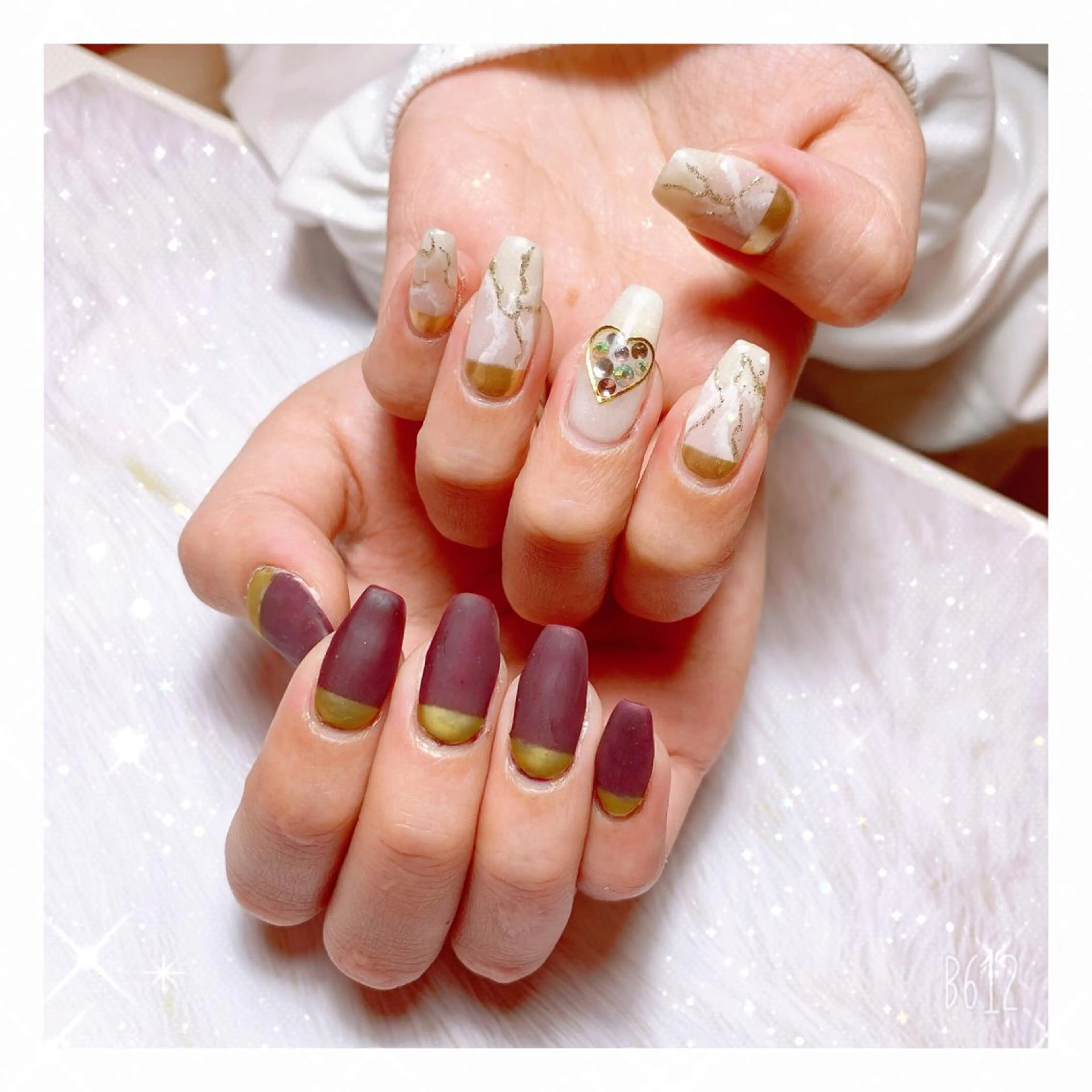 ネイル 大理石ネイル(マーブル) マットネイル C's coffret所属・C's coffretのネイルデザイン