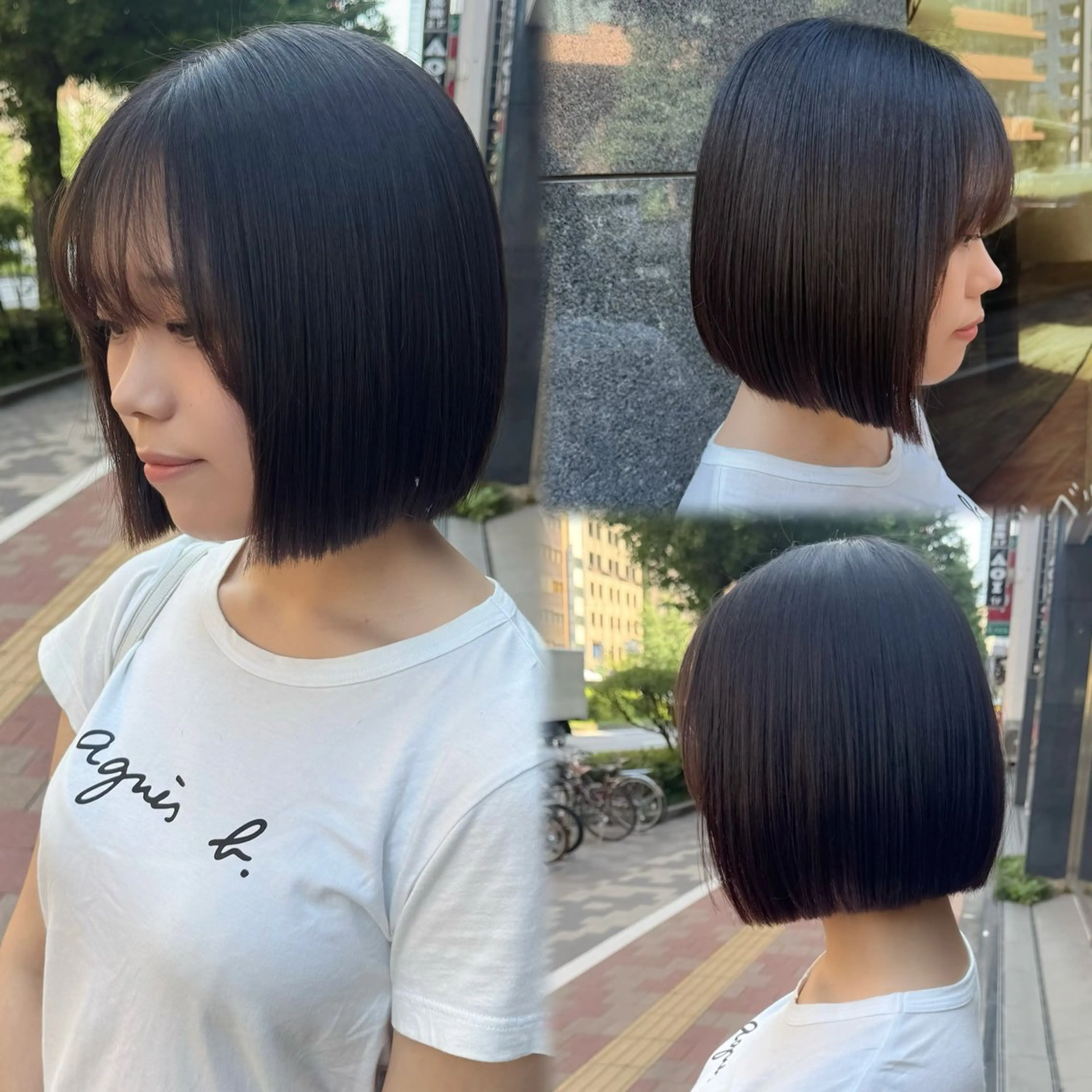 ショート ボブ トリートメント たぴ。ぱつっとボブ /暖色艶カラー🍒のヘアスタイル