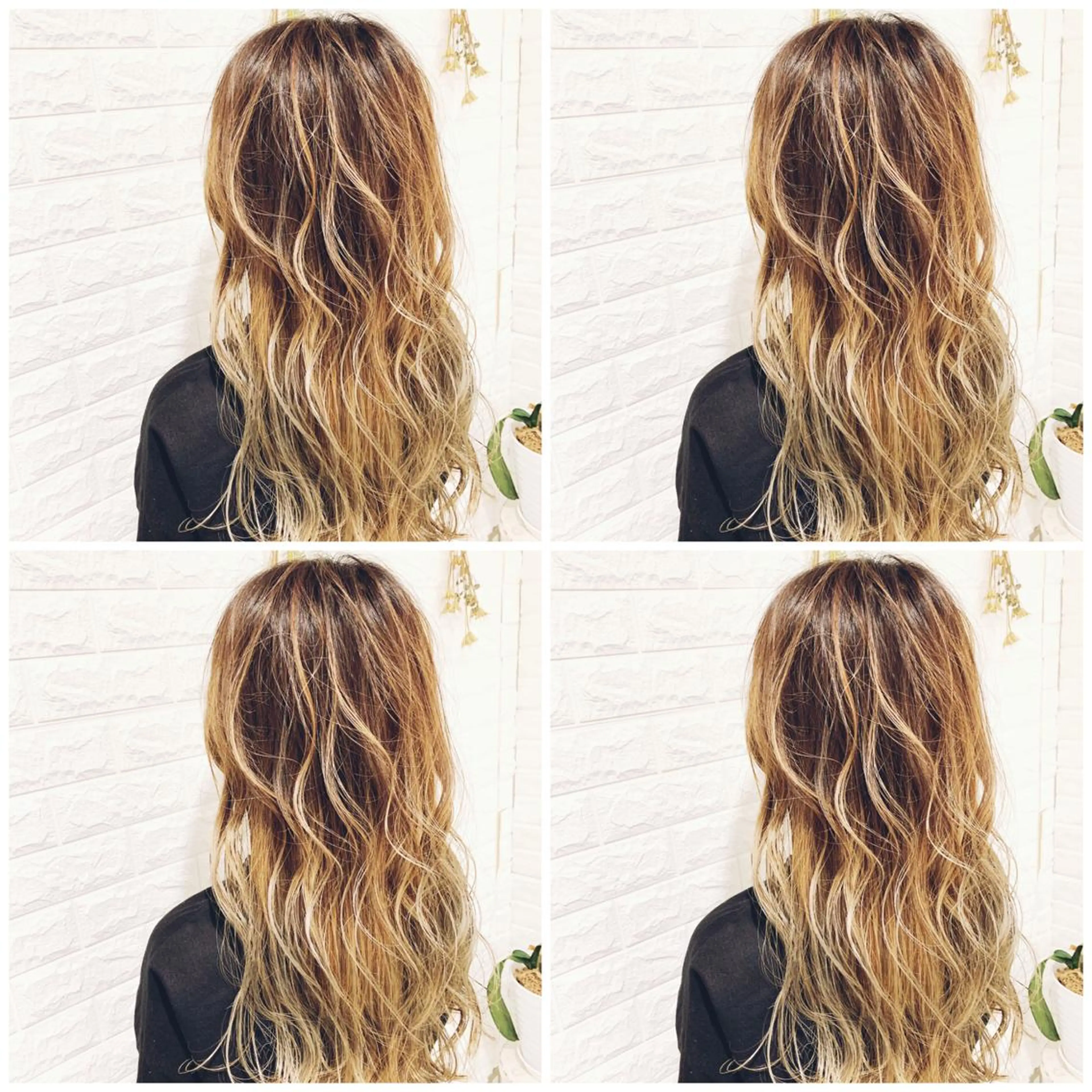 ロング カラー バレイヤージュ グラデーションカラー レイヤーカット ヘアカラー ハイトーン/ブリーチ 山崎　悠次のヘアスタイル