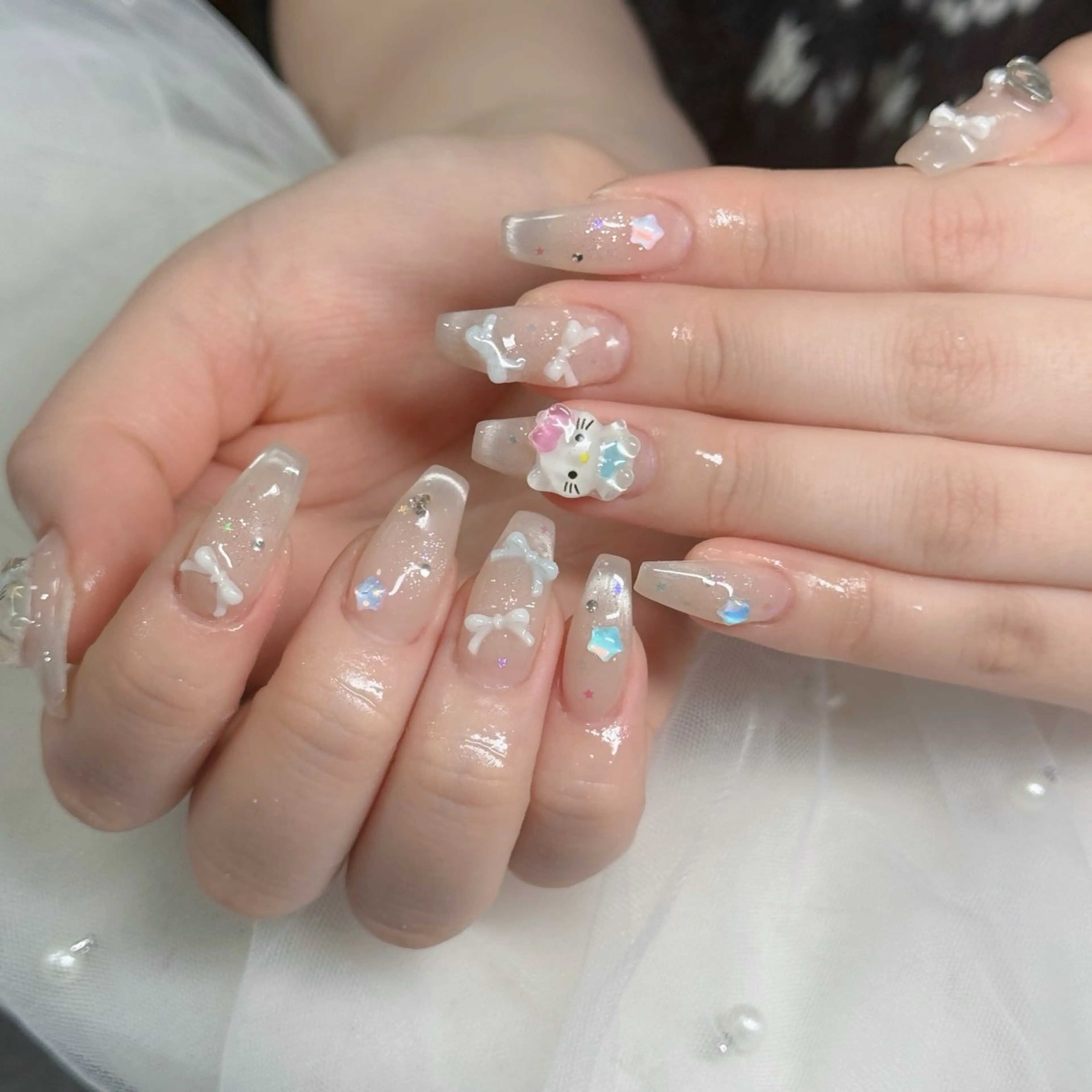 ネイル フットネイル フレンチネイル グラデーション 韓国ネイル ロングネイル ハンドネイル Hani Nail Salonのネイルデザイン