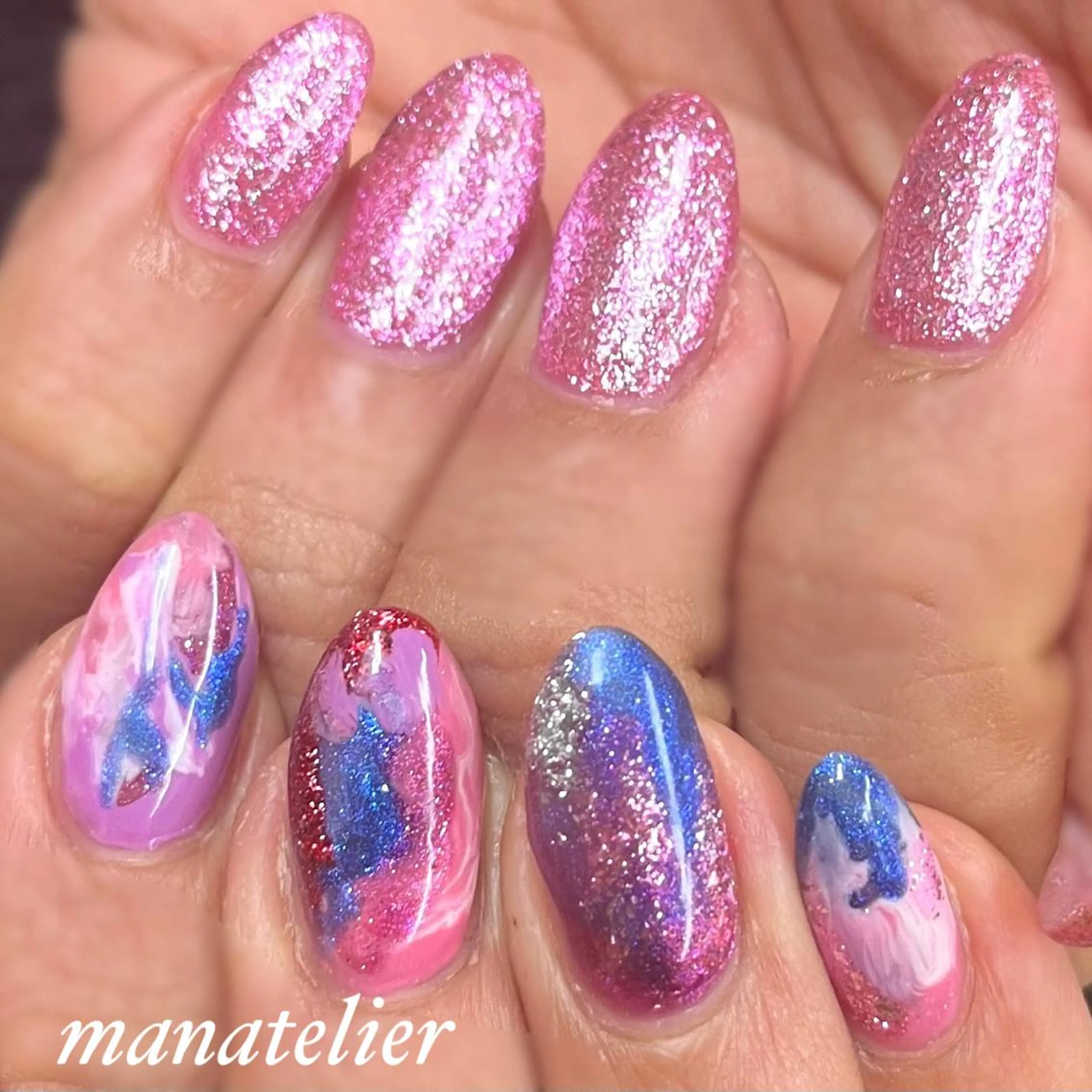 ネイル ニュアンスネイル ピンク ハンドネイル manatelier マナトリエのネイルデザイン