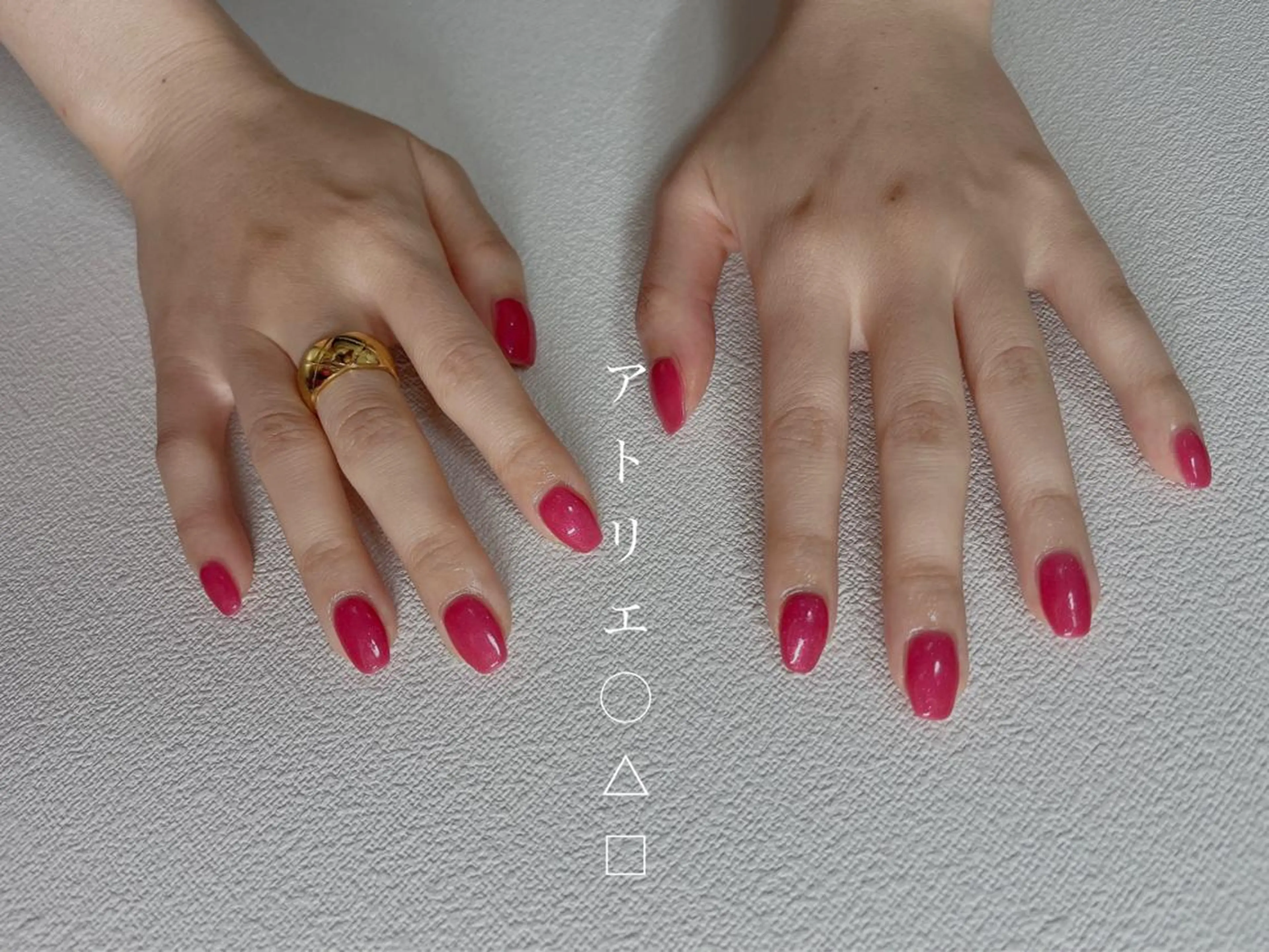 ネイル ピンク ハンドネイル アトリエ ○△□のネイルデザイン