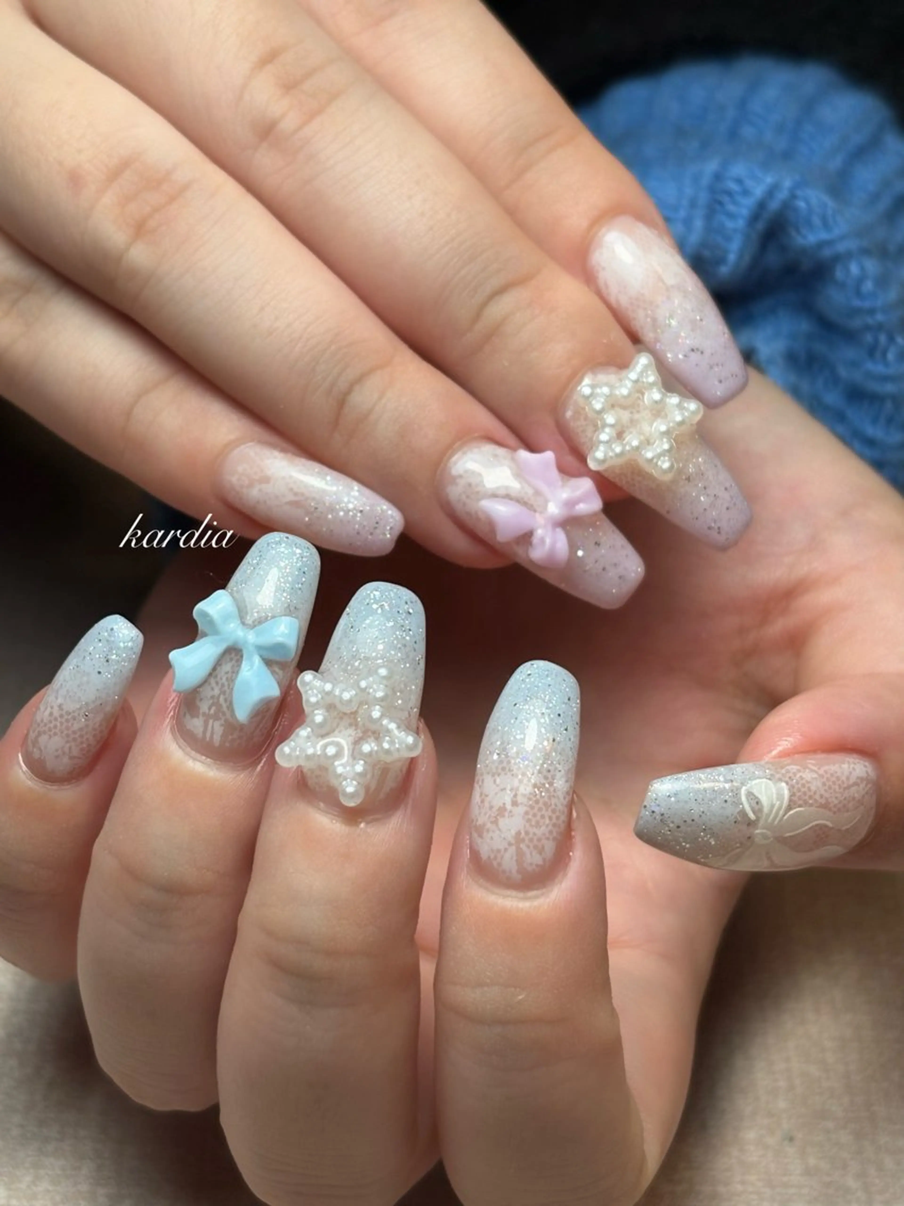 ネイル ハンドネイル καρδιά -ｶﾙﾃﾞｨｱ-のネイルデザイン