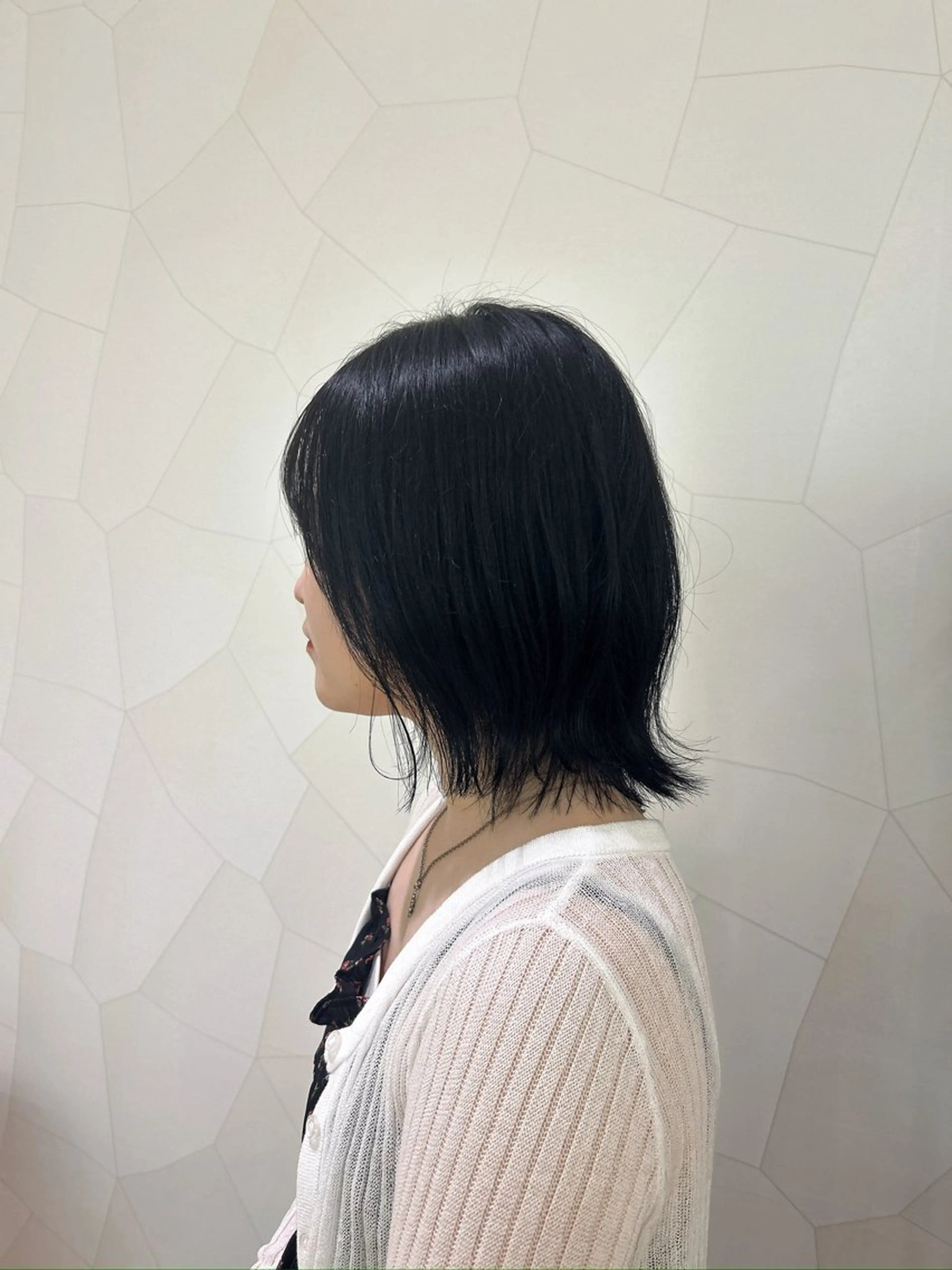 ミディアム カラー ボブ くびれヘア カット 河野 穂香のヘアスタイル