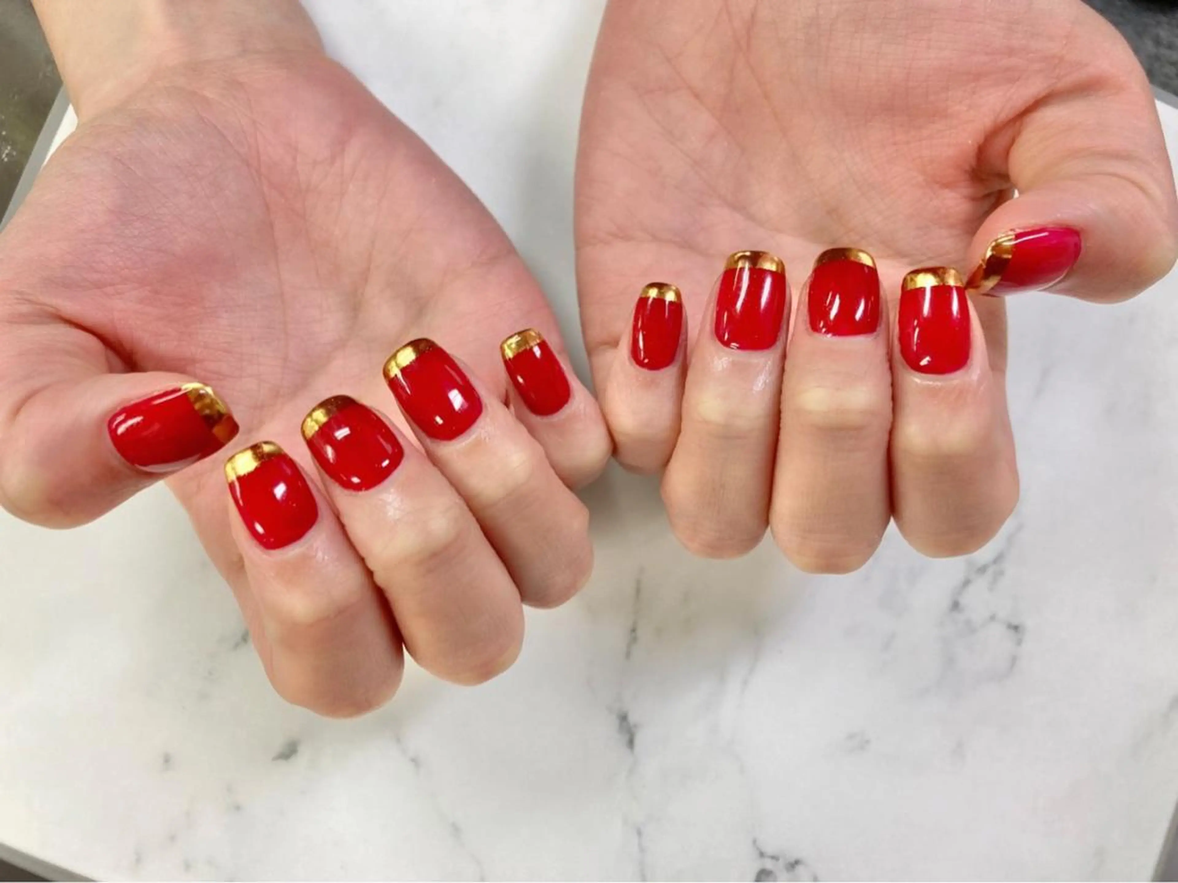 ネイル フレンチネイル ミラーネイル ハンドネイル Mojyam nail所属・松本 実咲のネイルデザイン