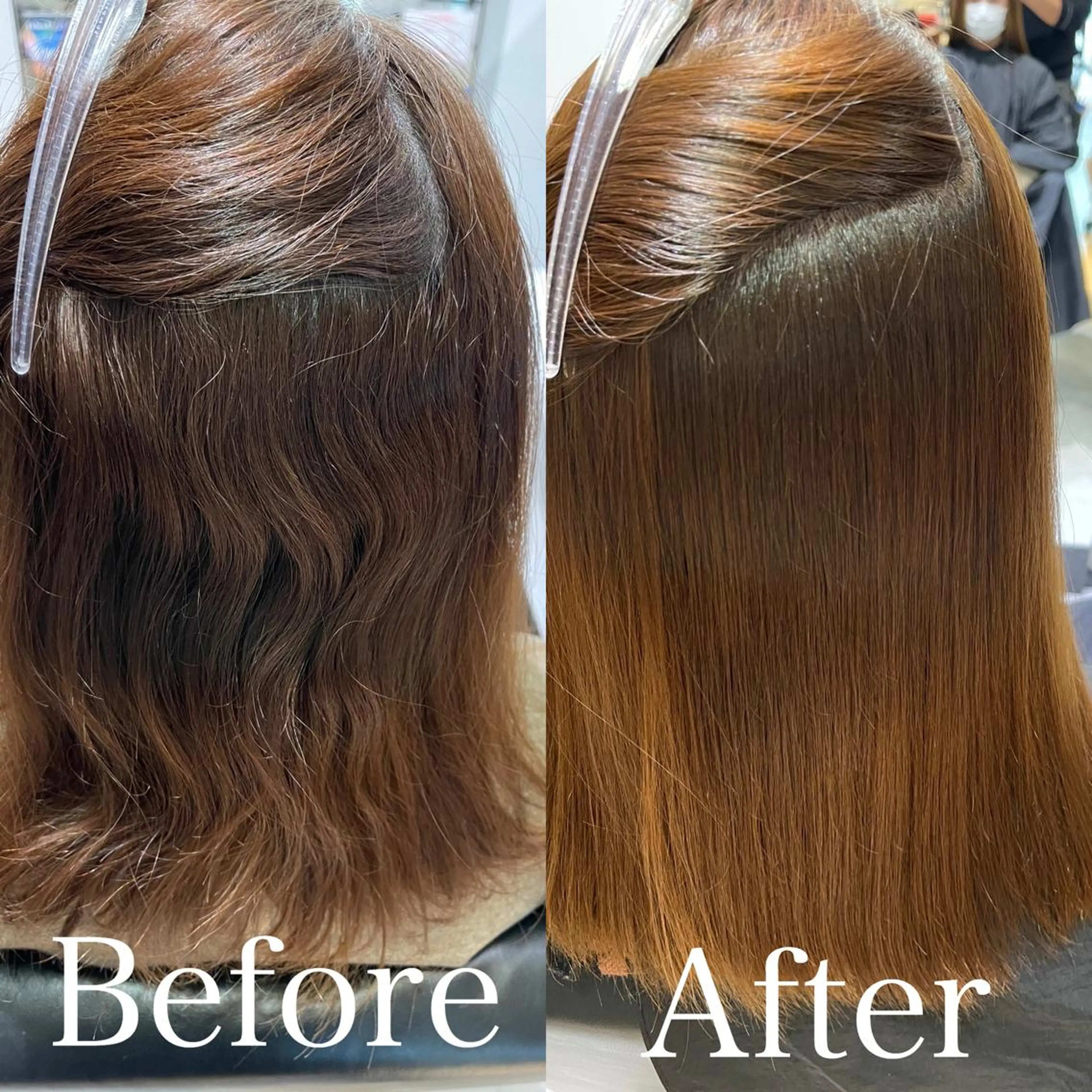 セミロング 髪質改善 カット 縮毛矯正 biscohair 髪にドラマを。のヘアスタイル