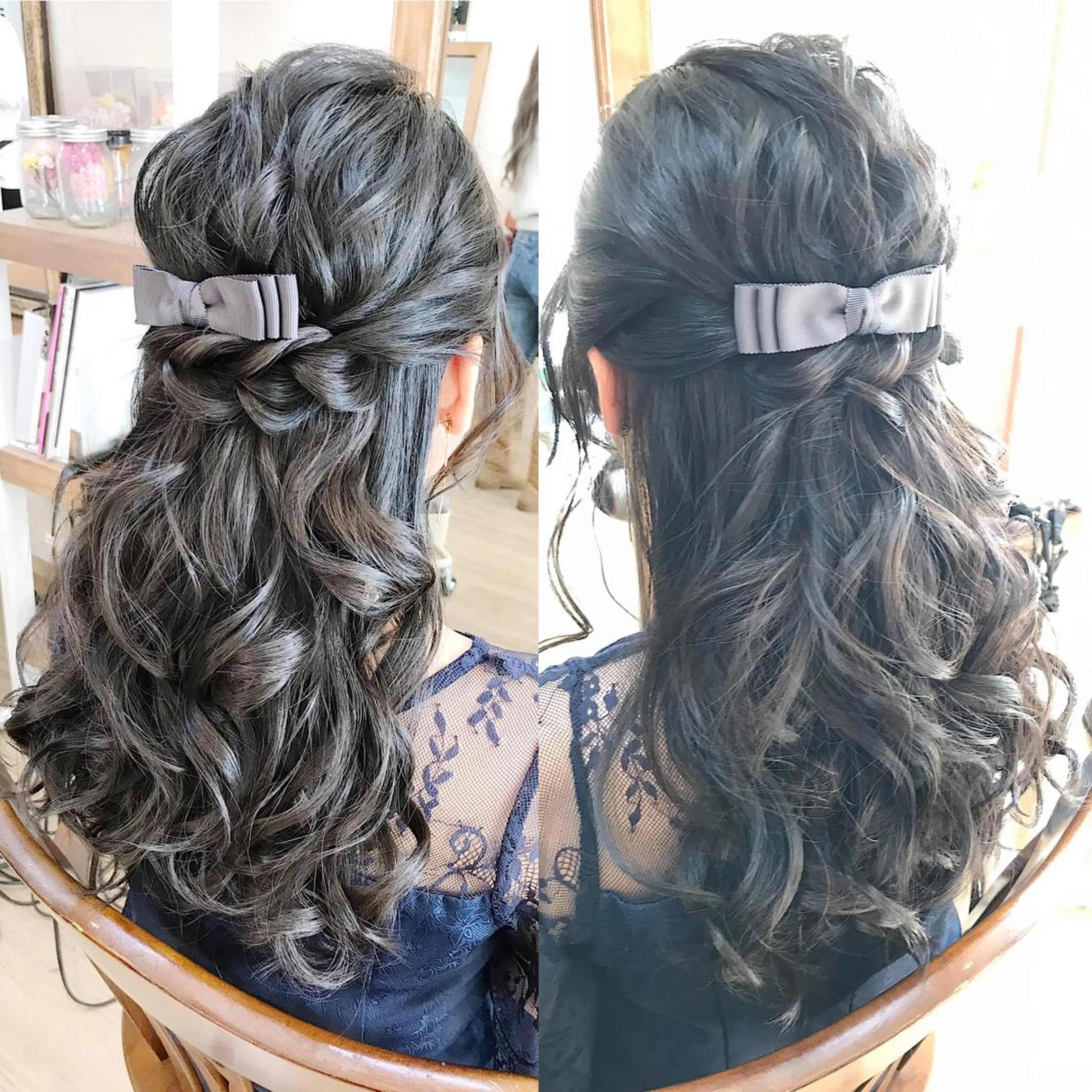 セミロング ヘアアレンジ ハーフアップ ヘアセット ヘアメ/着付け 清水玲歌のヘアスタイル