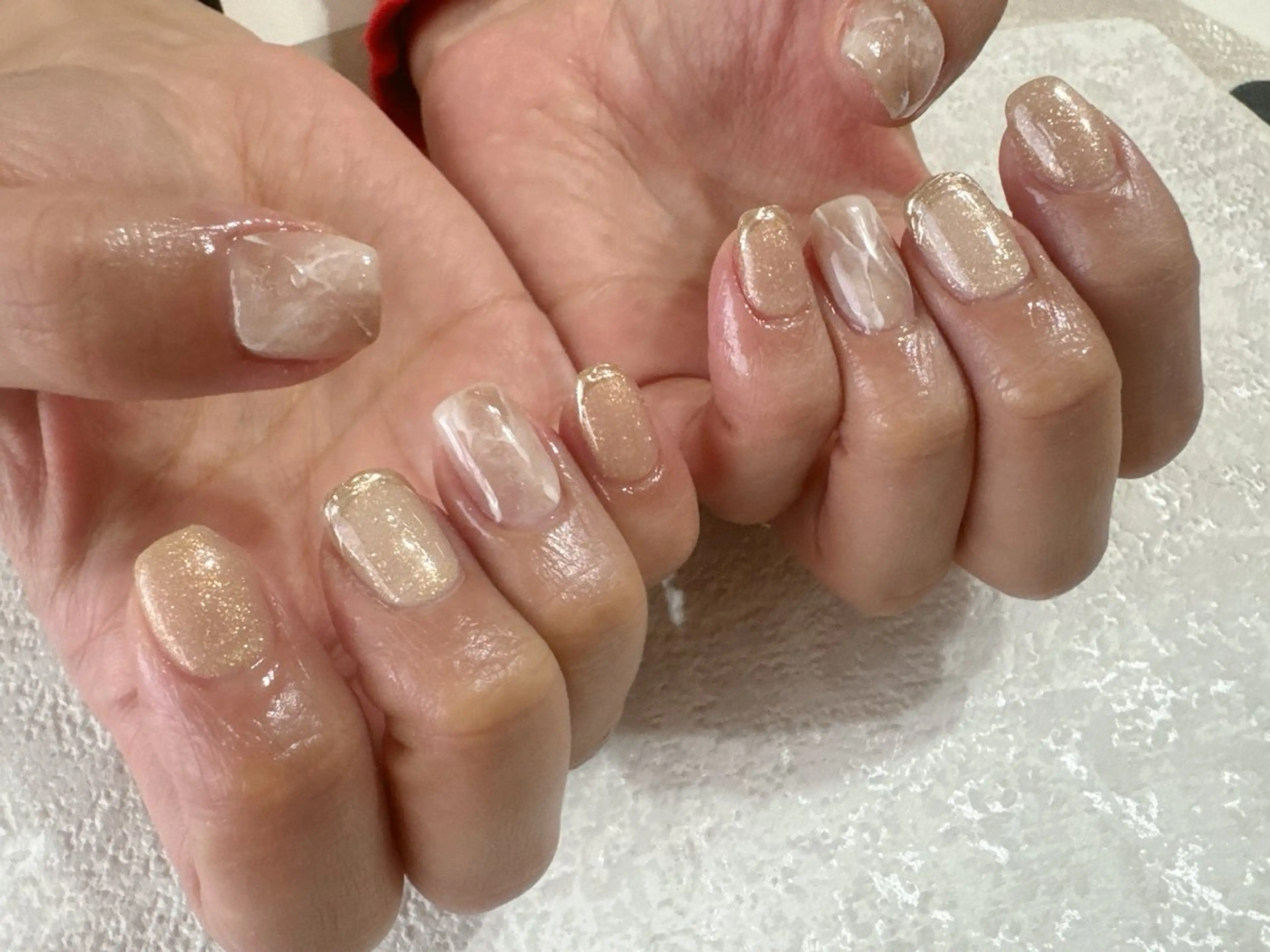 ネイル オーロラネイル フットネイル フレンチネイル ジェルネイル 韓国ネイル kikinail 溝の口のネイルデザイン