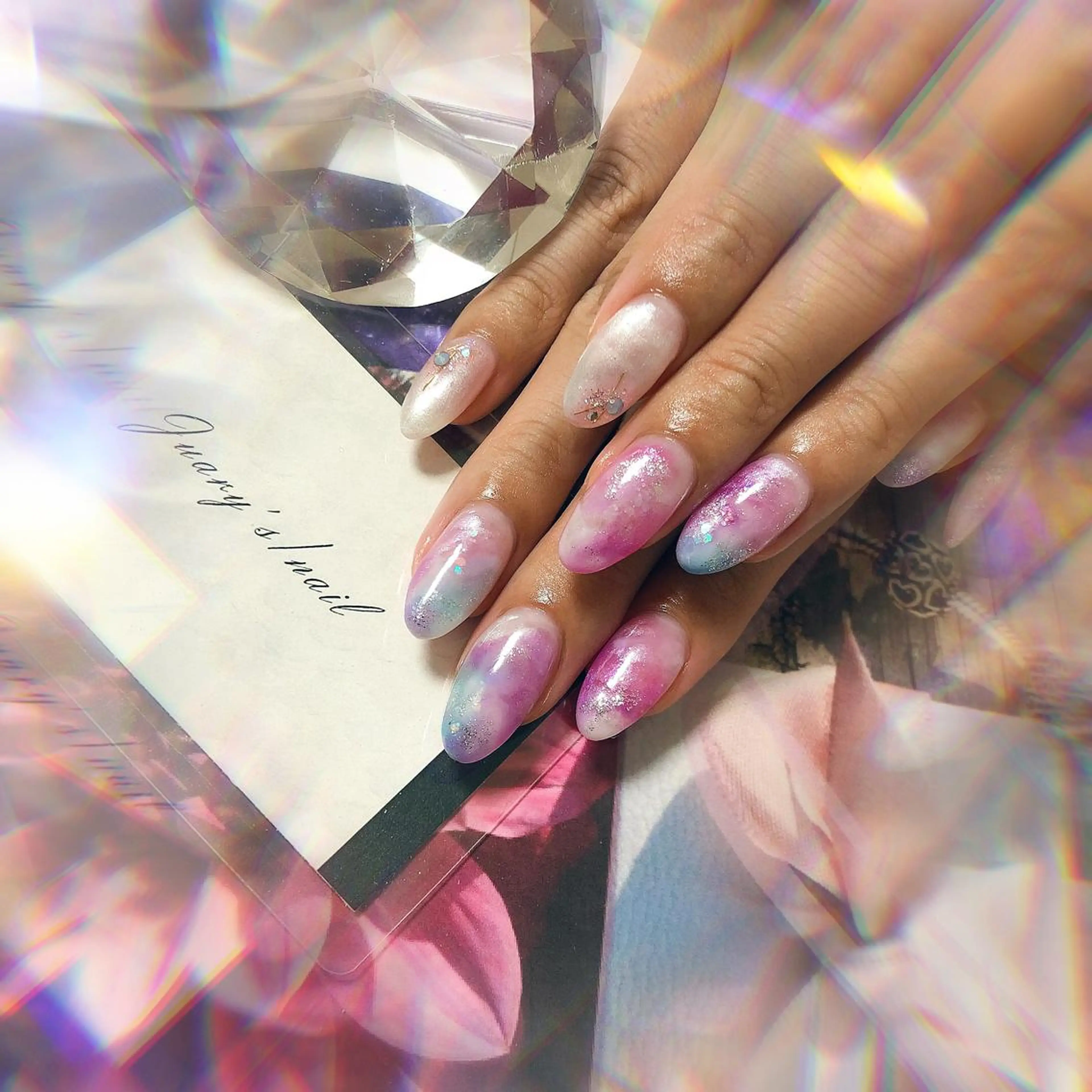 セミロング ネイル ハンドネイル ハンドケア 💎ビューティサロン 湘南　RIRAN💎のネイルデザイン