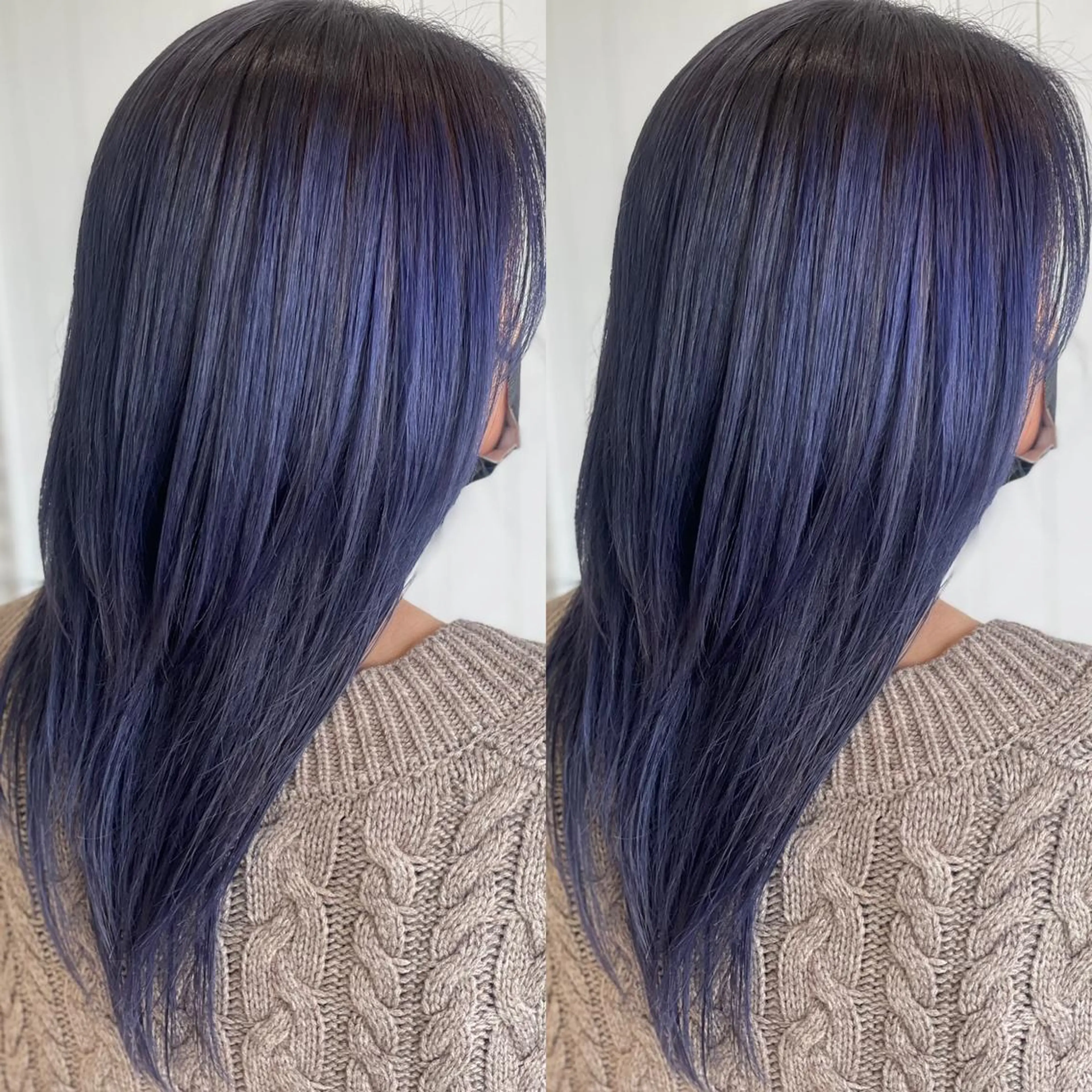 ロング カラー ブルーカラー ブルーバイオレット ハイライトカラー バイオレットカラー ハイライト Snaly カラー特化ページのヘアスタイル