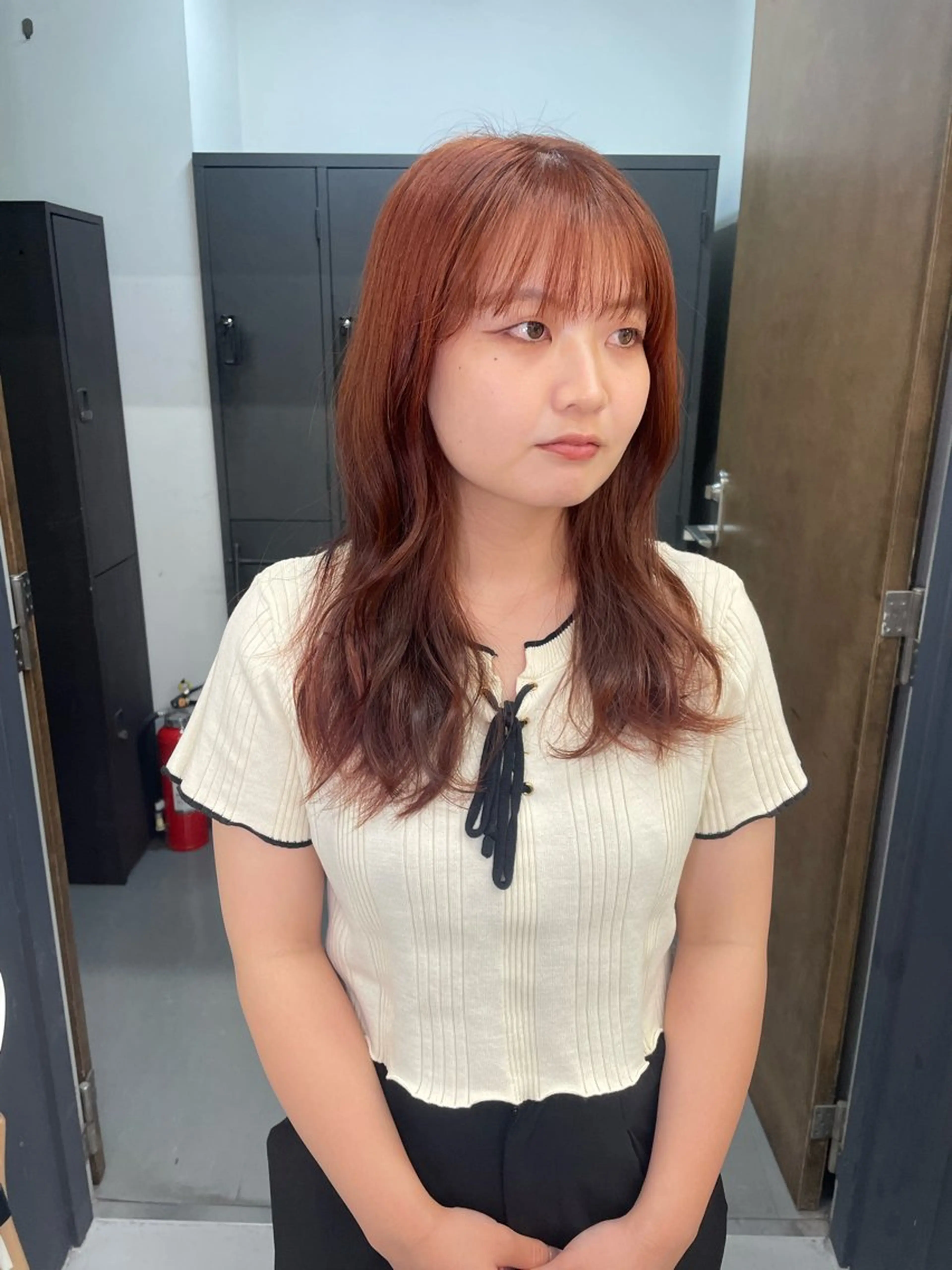 セミロング カラー ヘアカラー カットモデル/ ハイトーン/ゆうあのヘアスタイル