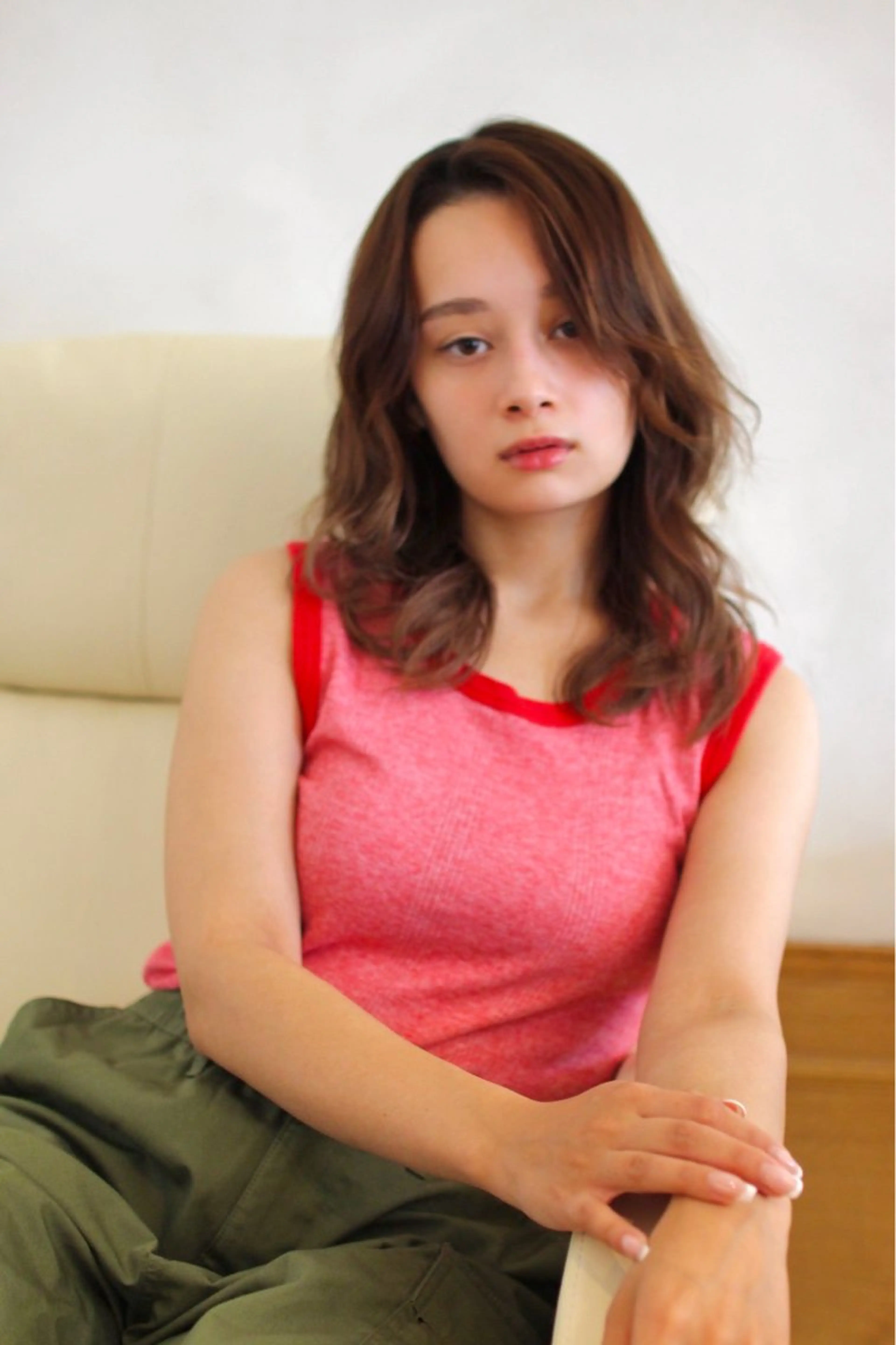 セミロング パーマ セミロングパーマ デジタルパーマ カット パーマ 千 田のヘアスタイル