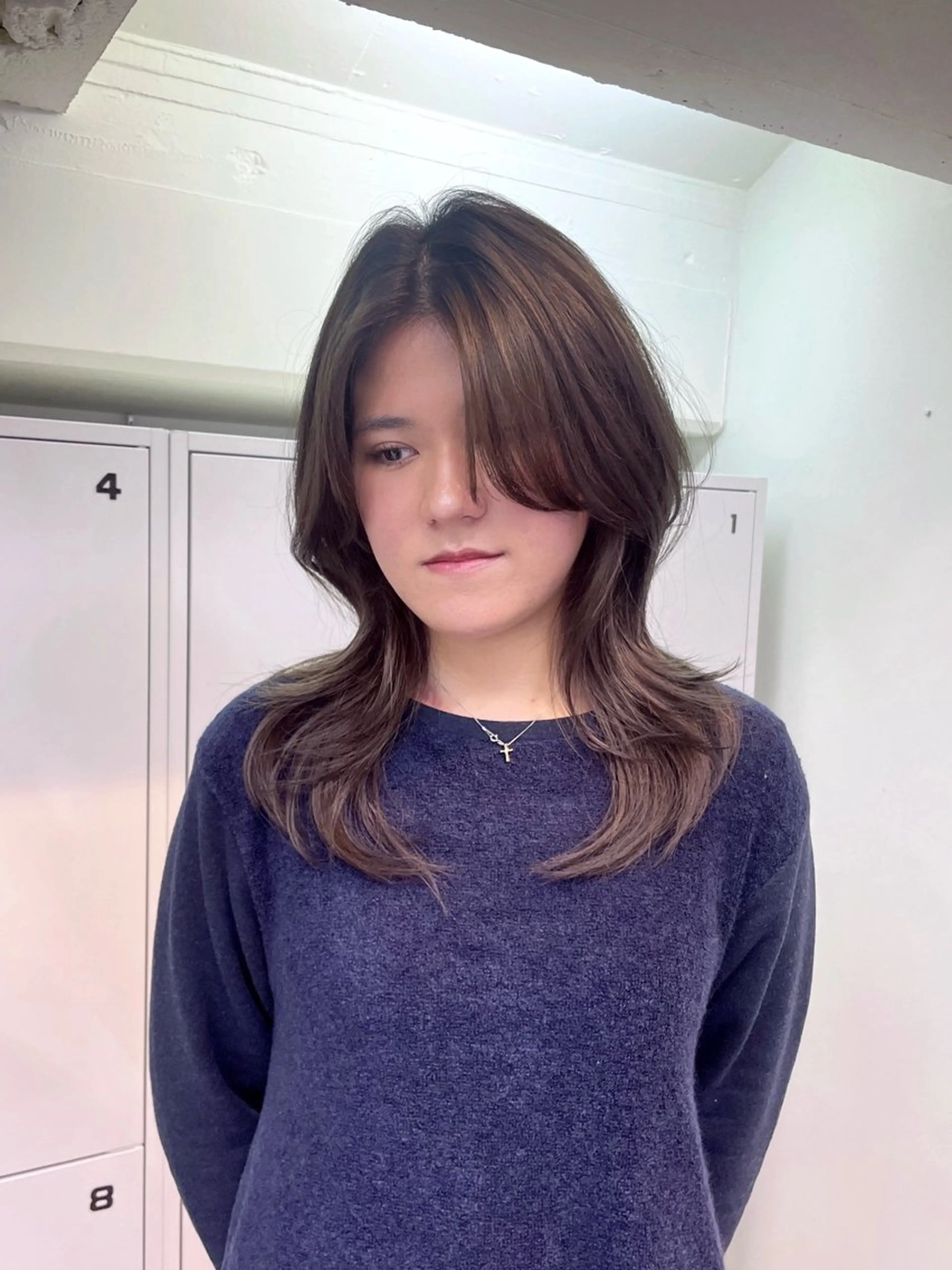 セミロング カット yu-kaハッシュ カット/韓国レイヤーのヘアスタイル