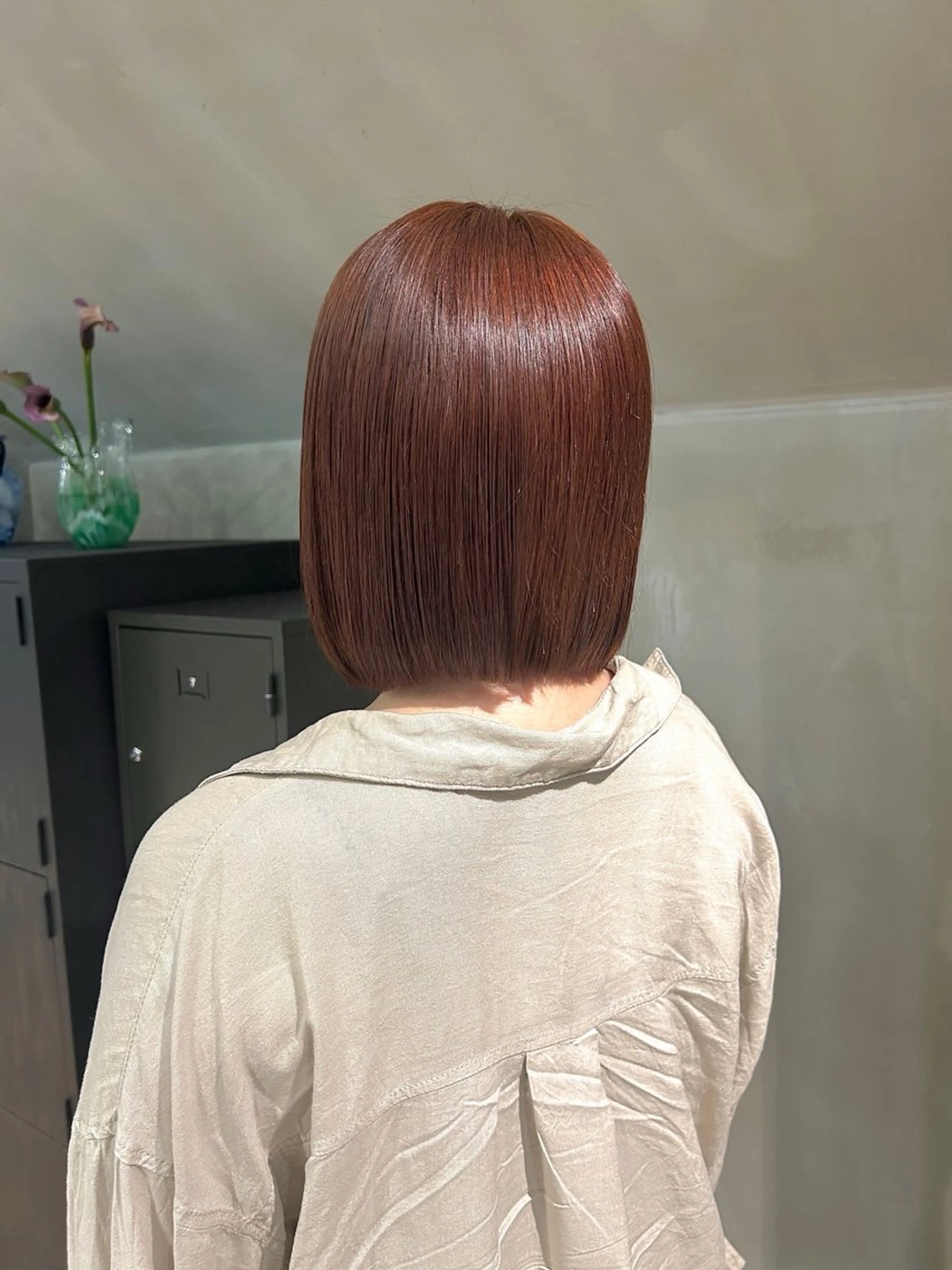 ミディアム カラー オレンジ aina🐱 カラー/ストレートのヘアスタイル