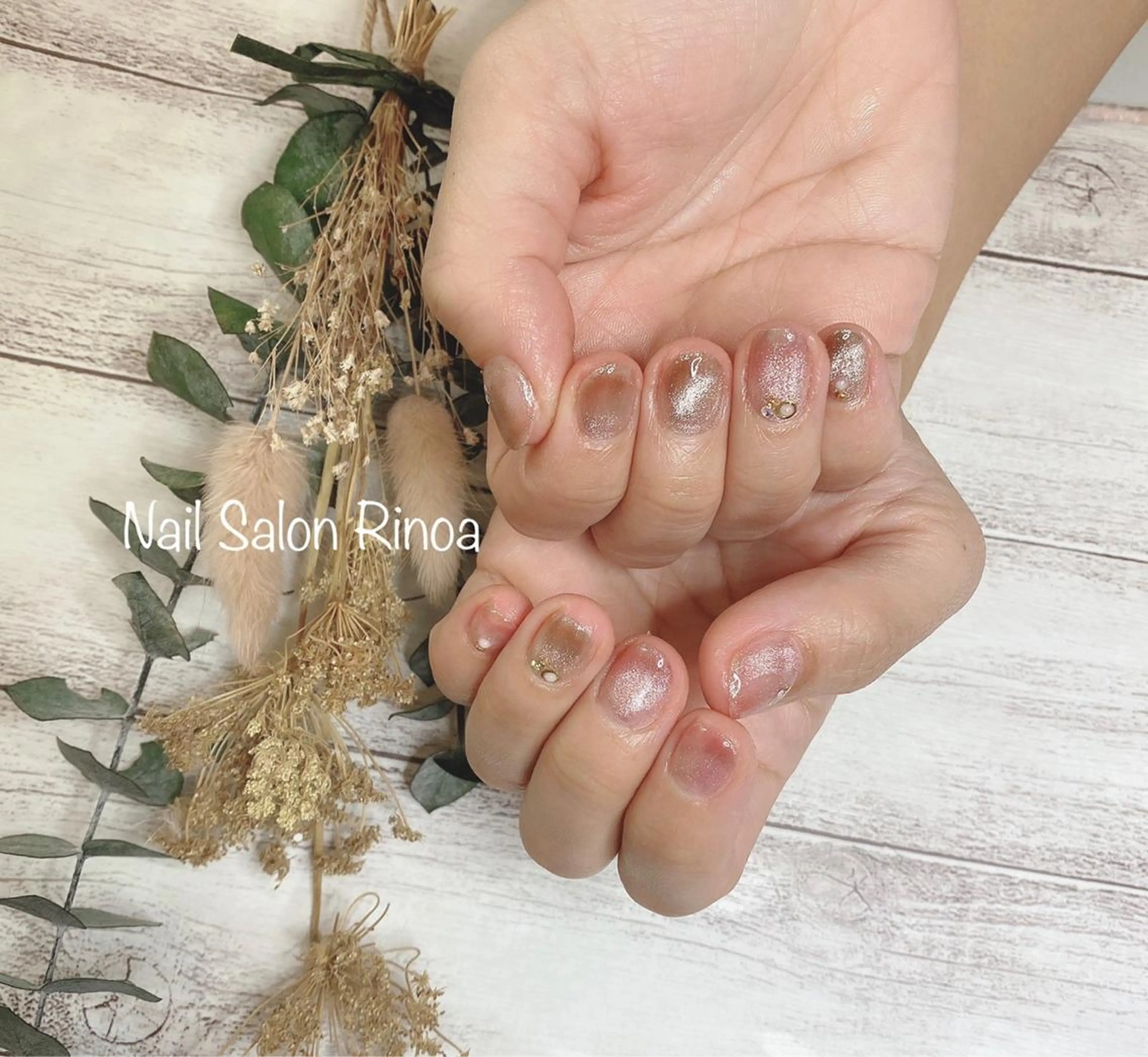 ネイル ストーンネイル ハンドネイル フットネイル Nail Salon Rinoaのネイルデザイン