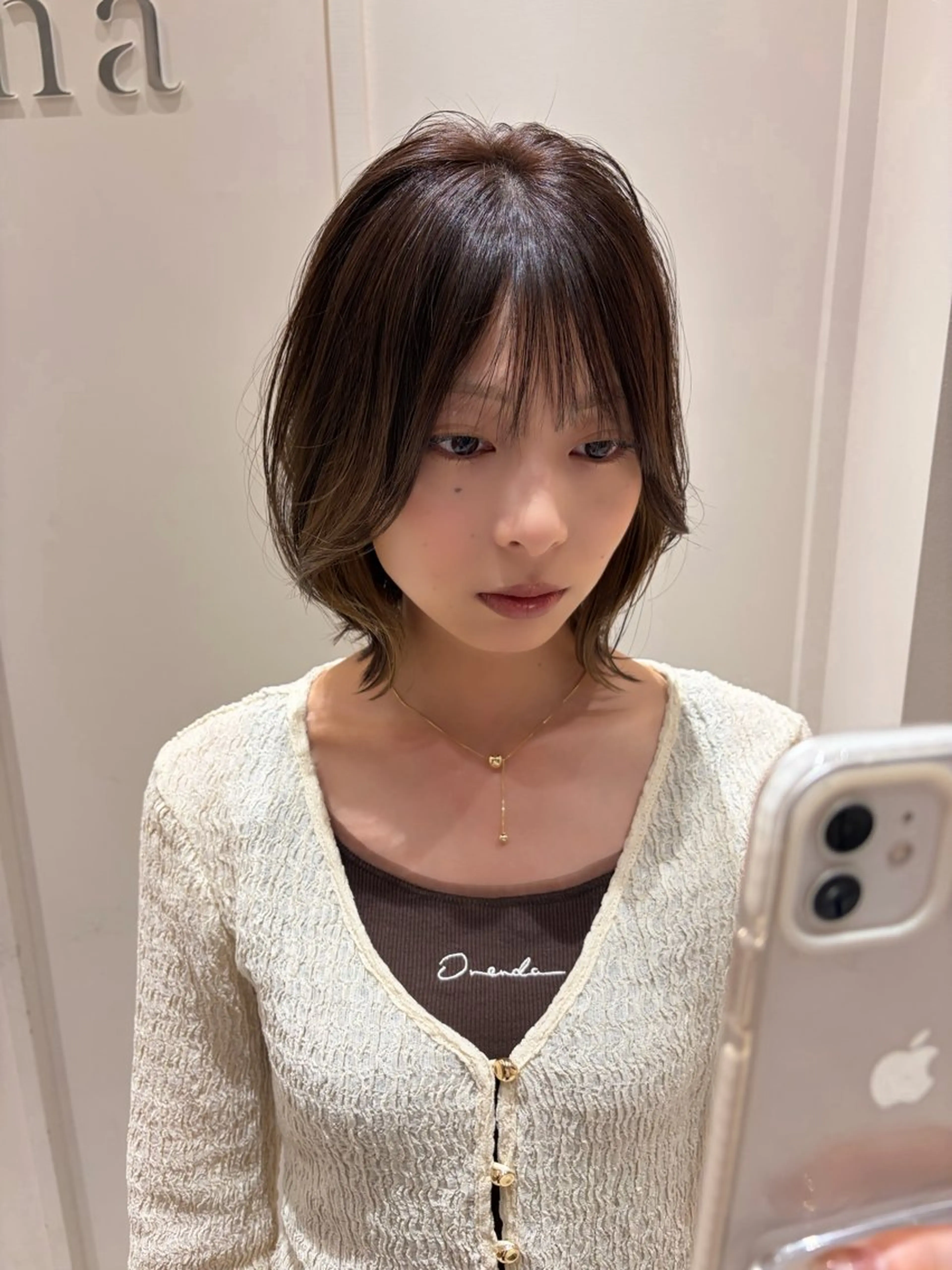 ミディアム ボブ カット ヘアカラー おおたかの森/透 明感/小林のヘアスタイル