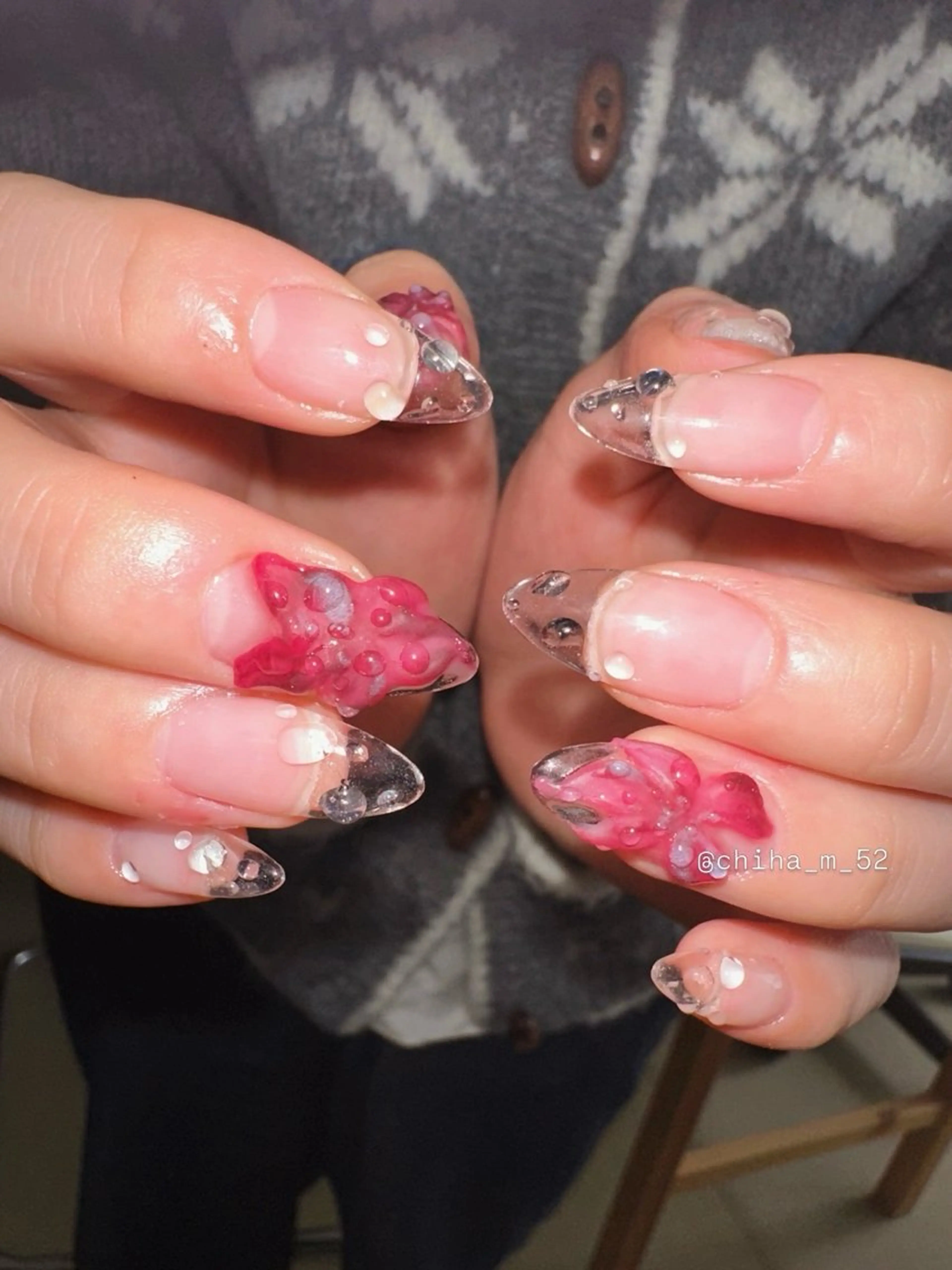 ネイル クリアネイル ハンドネイル チハル ミチハタのネイルデザイン