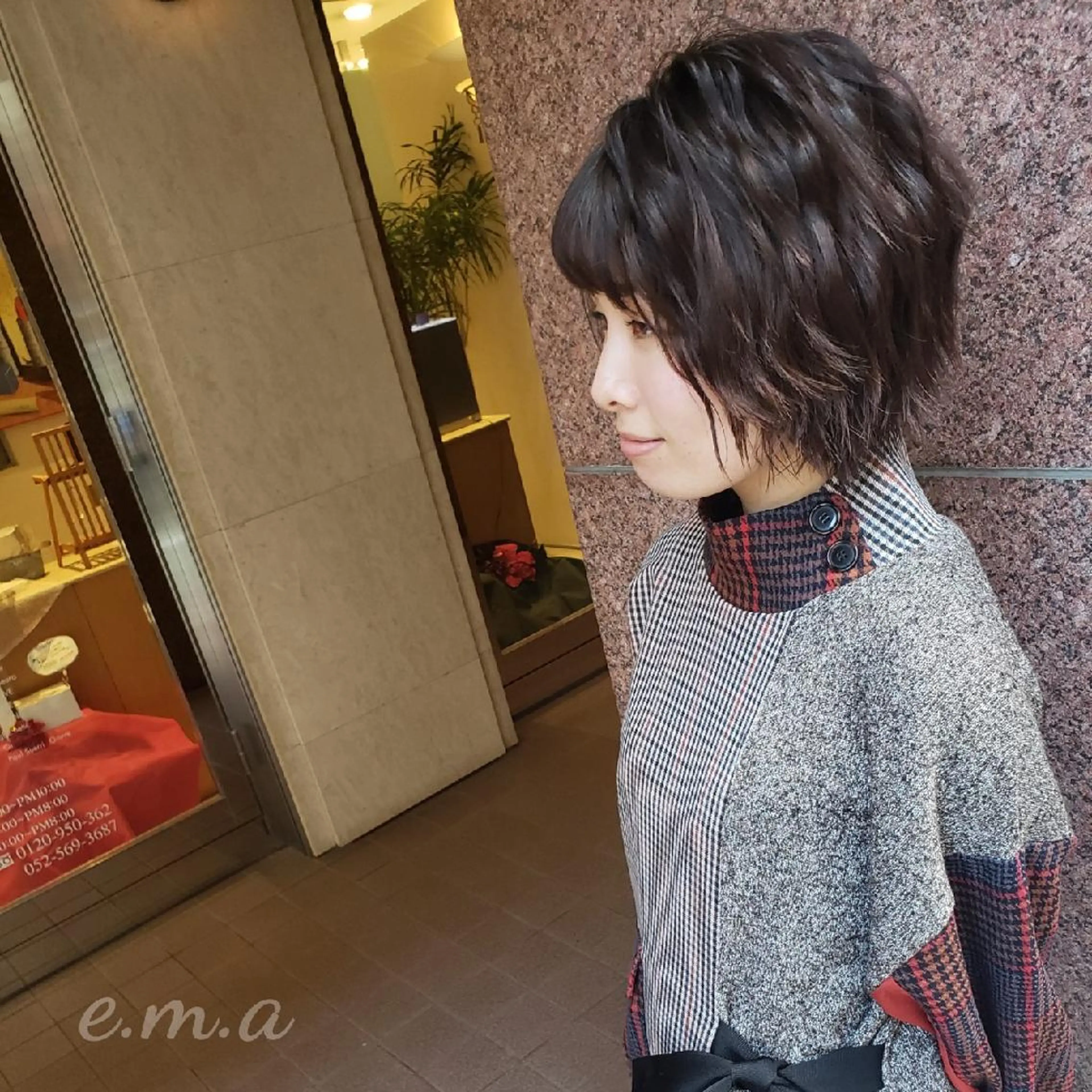 ショート ショートレイヤー レイヤーカット ショートヘア EMANON名古屋所属・美谷添（ミヤゾエ） まどか大人ヘアサロンのヘアスタイル