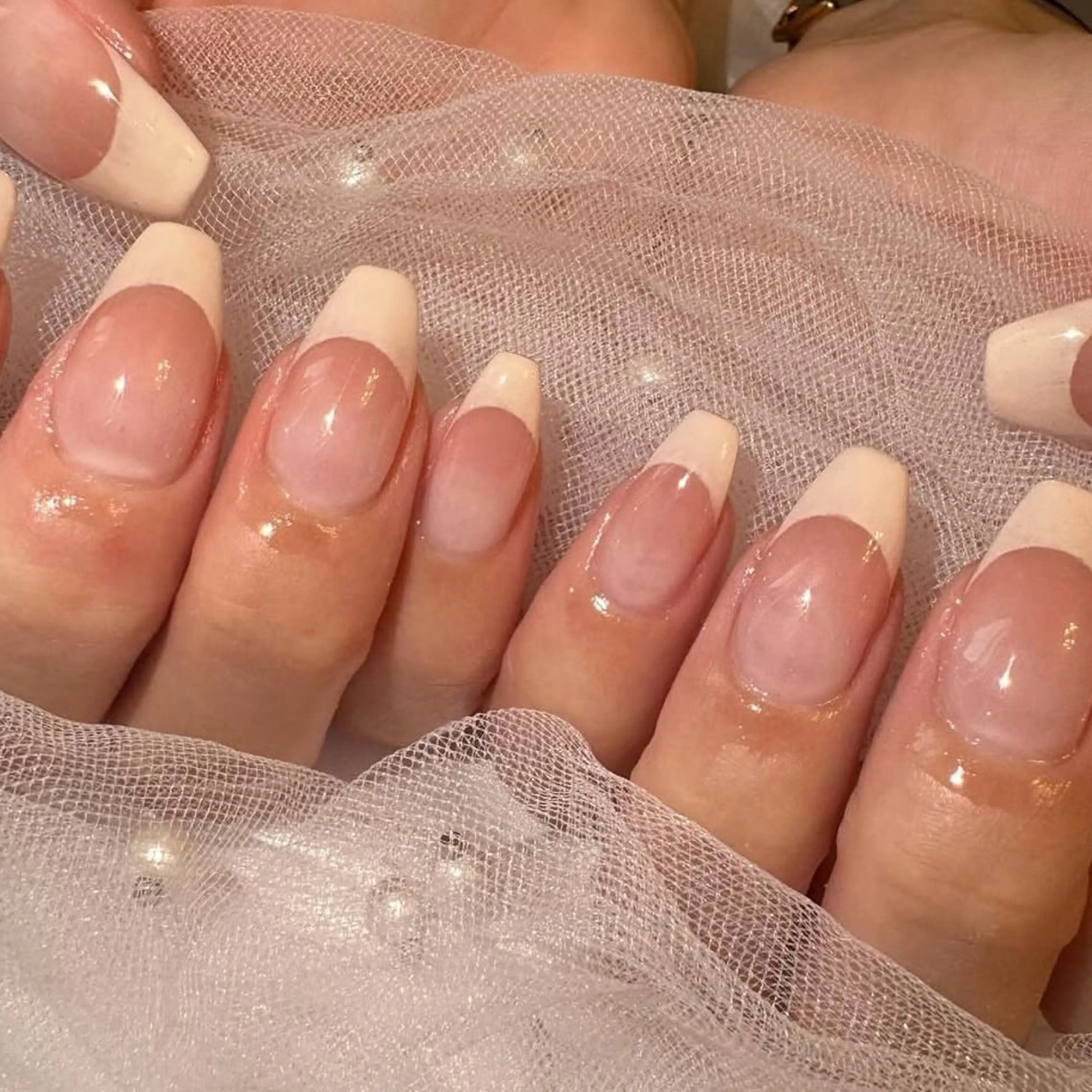 フレンチネイル、カラーグラデーションネイルの写真