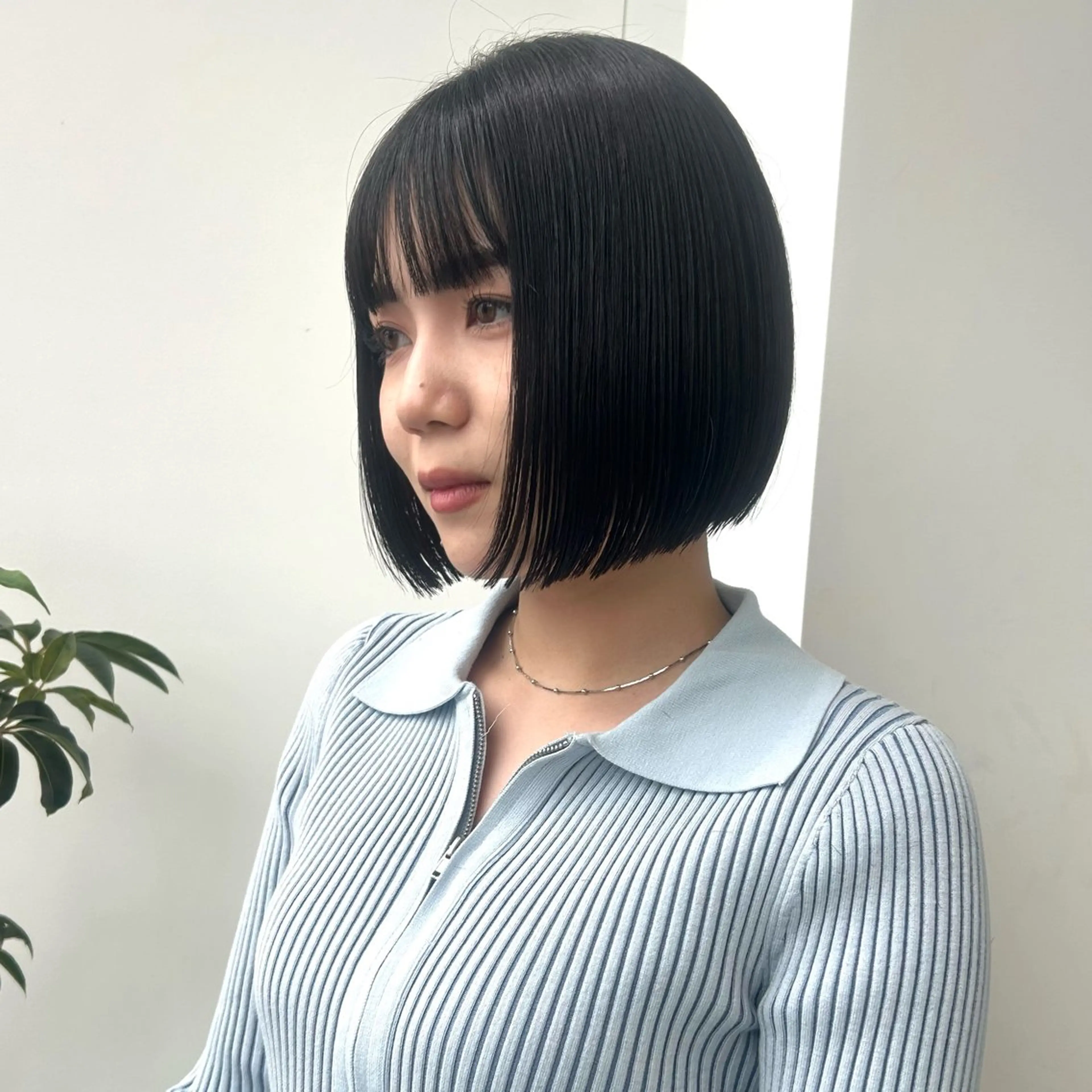 ミディアム ボブ 縮毛矯正 カット 縮毛矯正 トリートメント ボブ/くびれボブ/ 髪質改善/Ru-kaのヘアスタイル