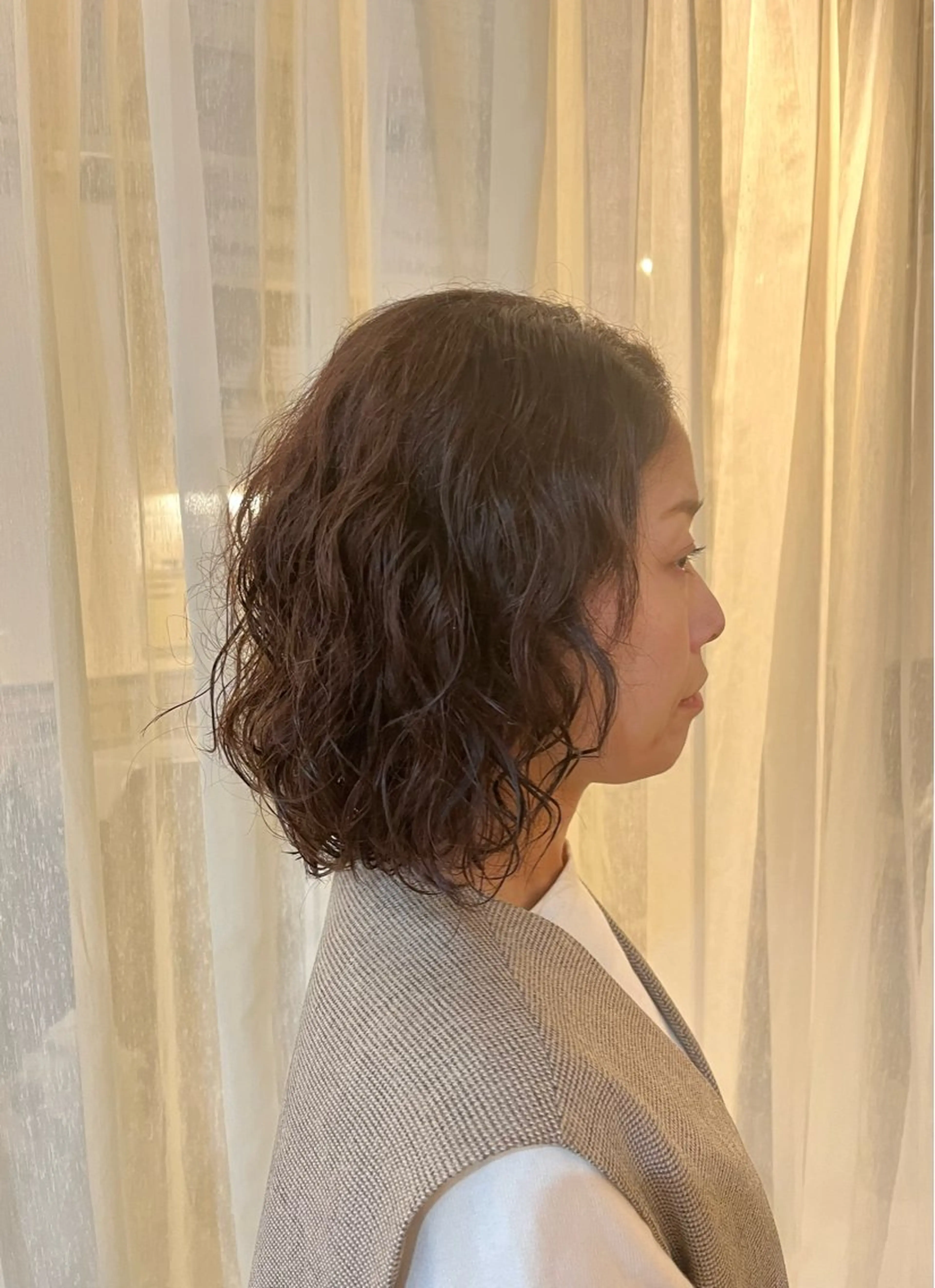 ミディアム パーマ ミディアムパーマ Sherry/R 三川町　山本なつみのヘアスタイル