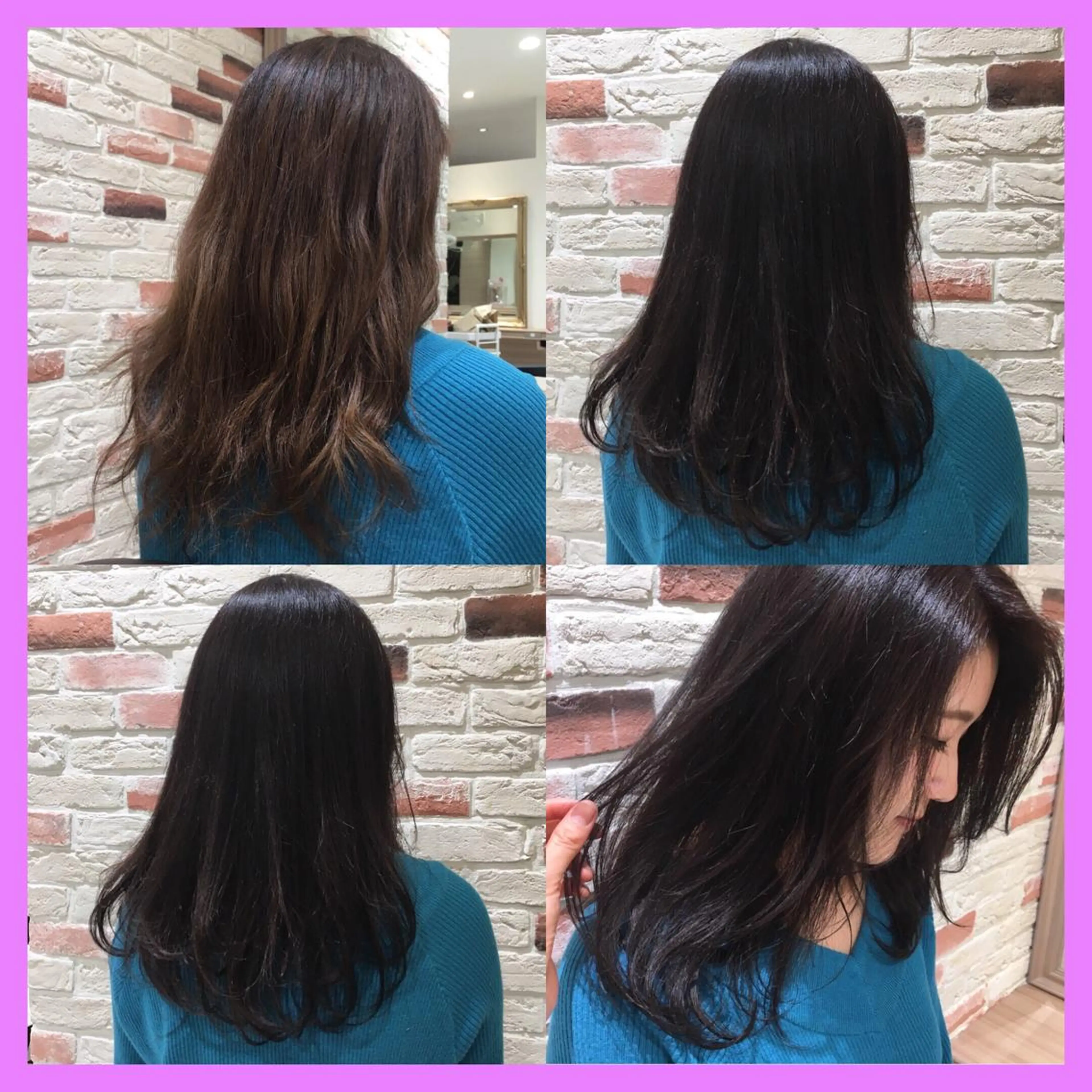 セミロング カラー ブルーカラー ブルーグレー 透明感カラー パープルカラー 推しヘア🎀 NATSUNEのヘアスタイル