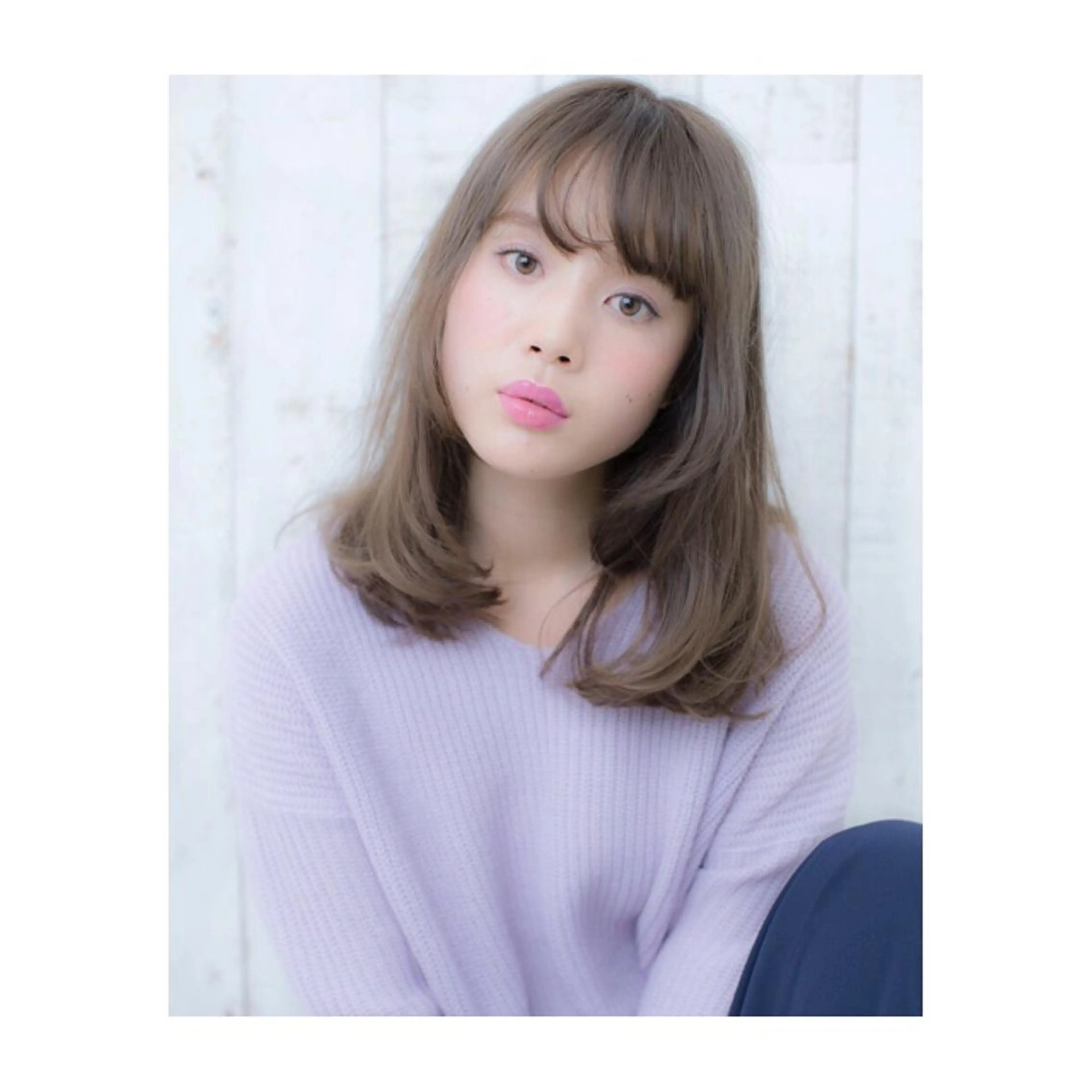 セミロング ロング カラー アッシュ ベージュカラー レイヤーカット 似合わせカット トップスタイリスト 小澤純一のヘアスタイル