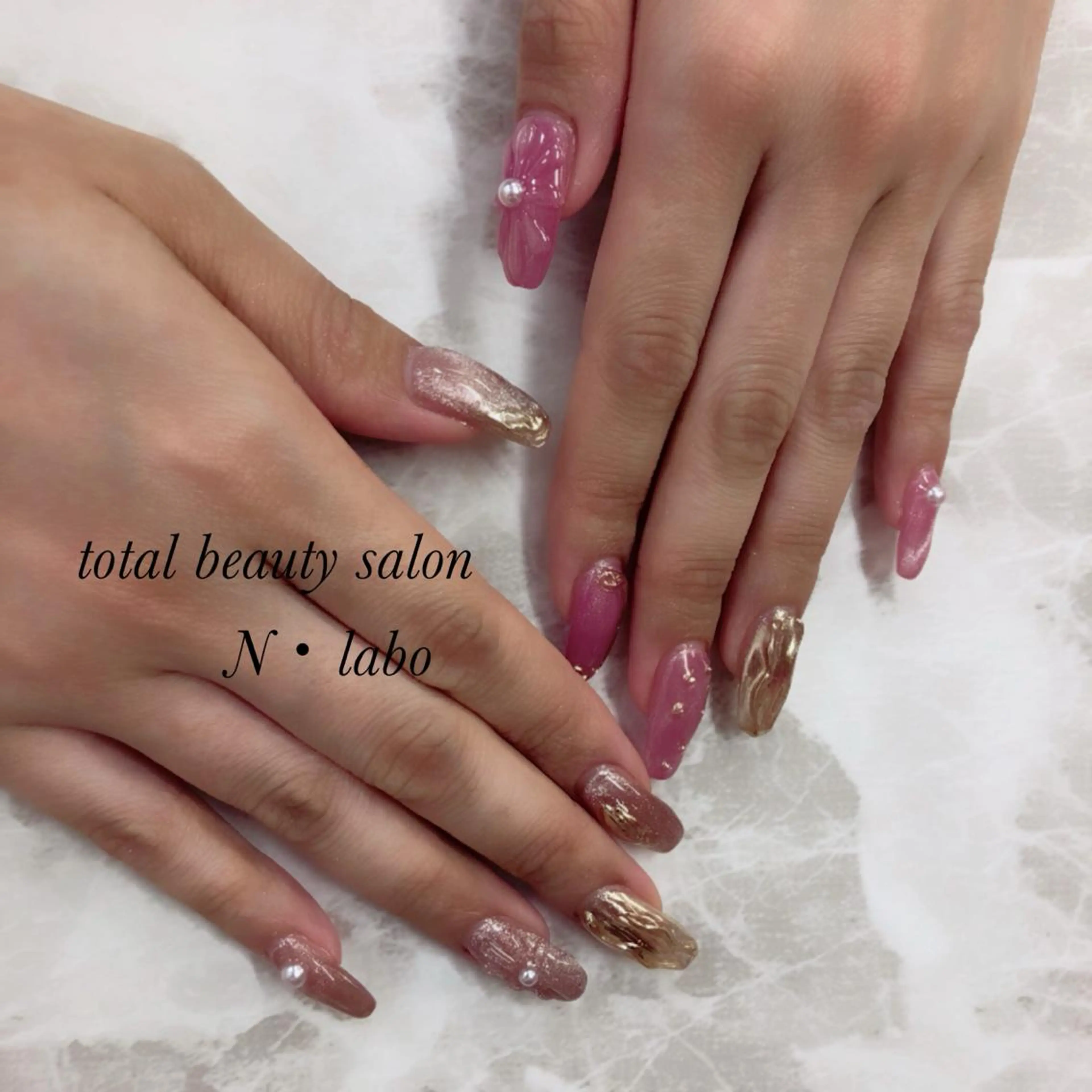 ネイル フットネイル マグネットネイル メンズネイル ミラーネイル ピンク Gracias. rieのネイルデザイン