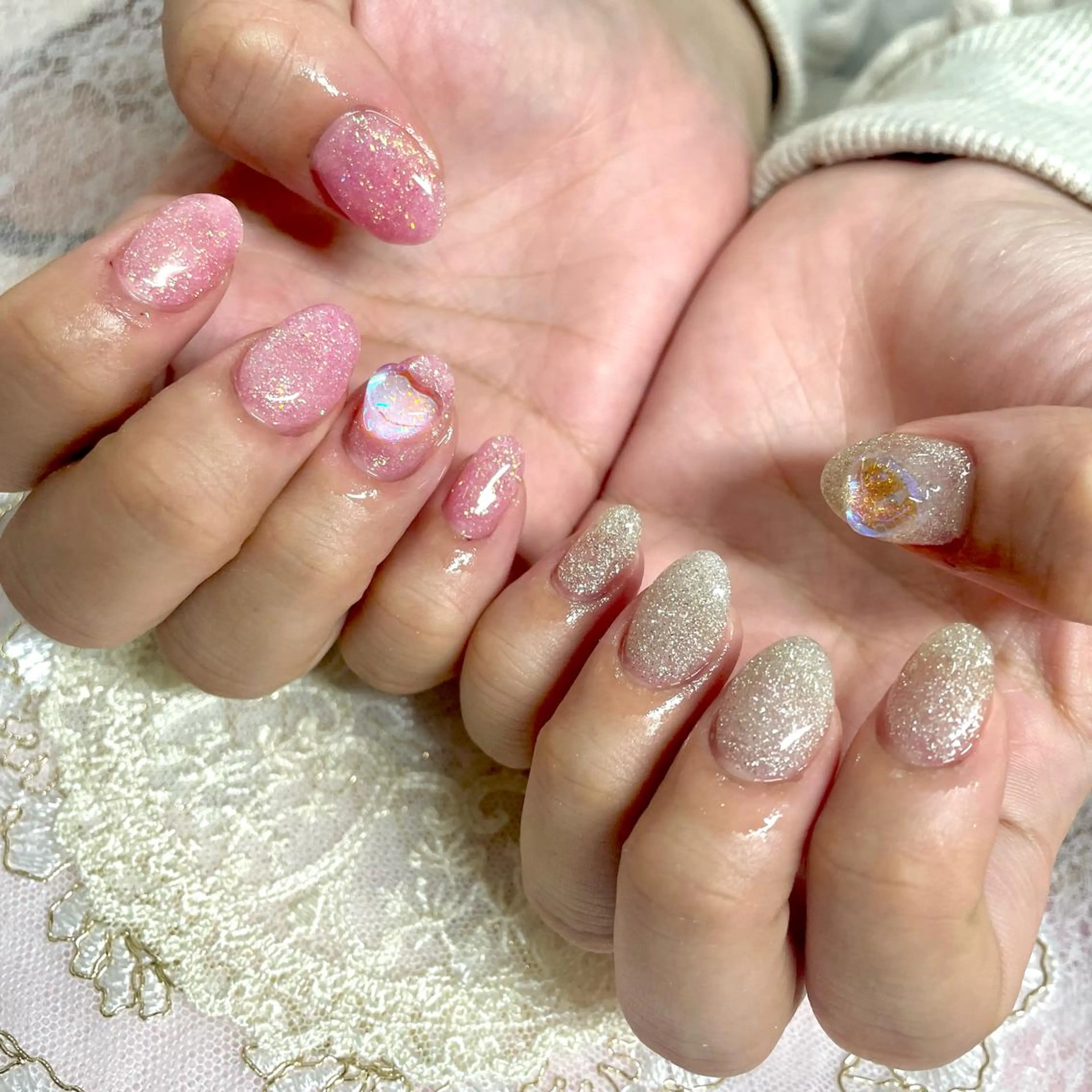 ネイル アートネイル オーロラネイル 成人式 ジェルネイル 卒業式 J terrace Nailのネイルデザイン