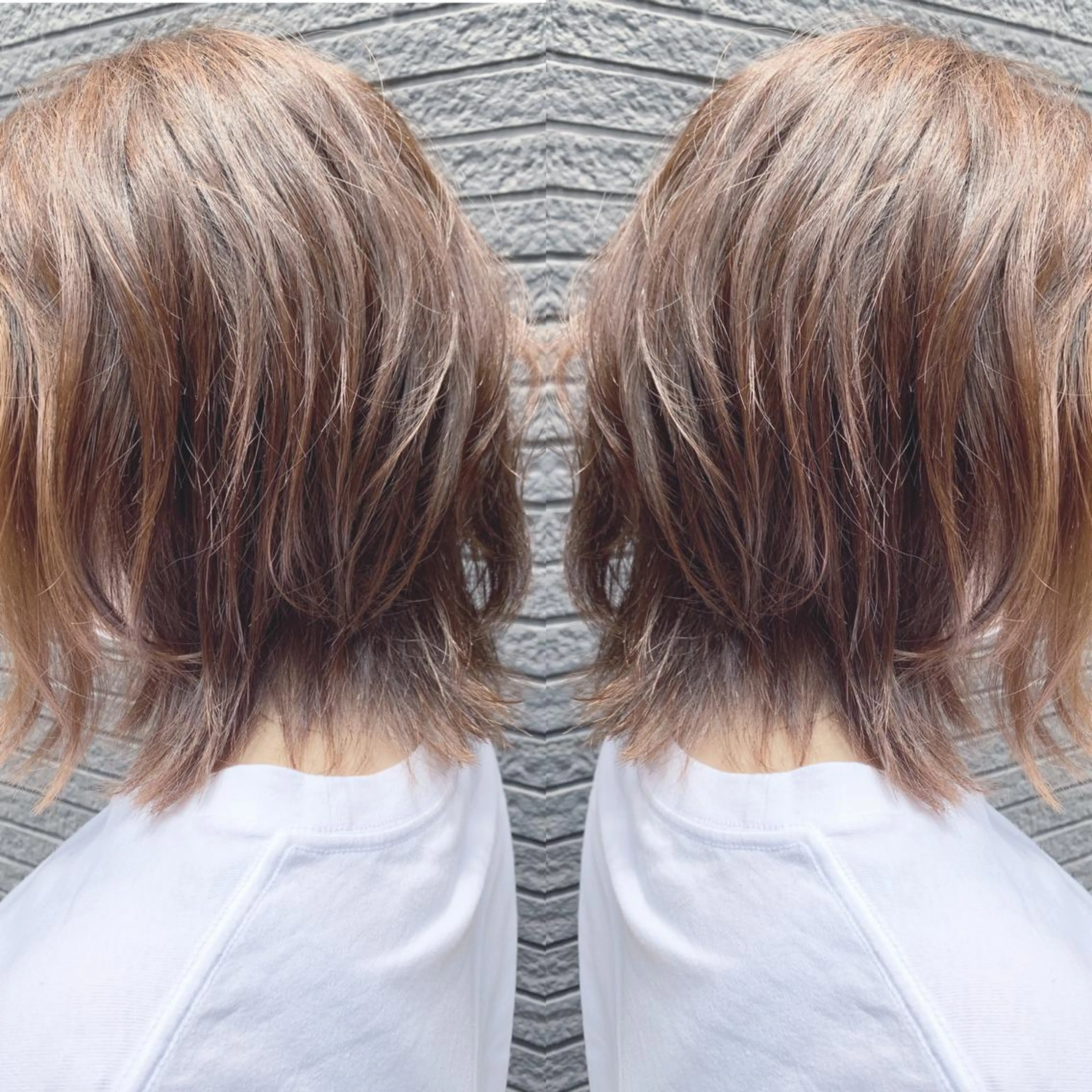 ミディアム ボブ 外ハネヘア ウルフカット カット ヘアカラー H所属・H (エイチ) 烏丸御池店のヘアスタイル