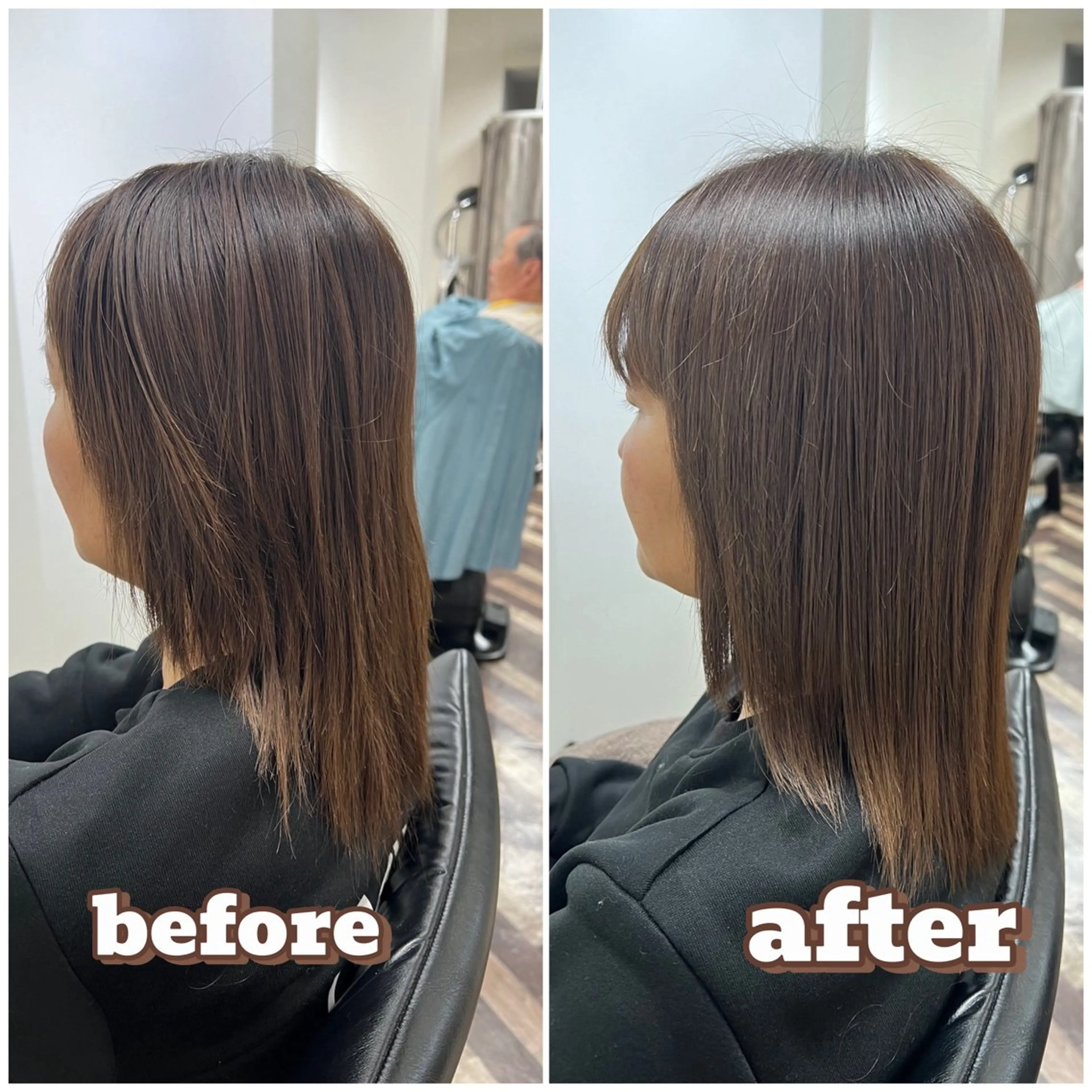 セミロング 縮毛矯正 トリートメント 髪質改善/マツパ 垢抜け透明カラー衣笠のヘアスタイル