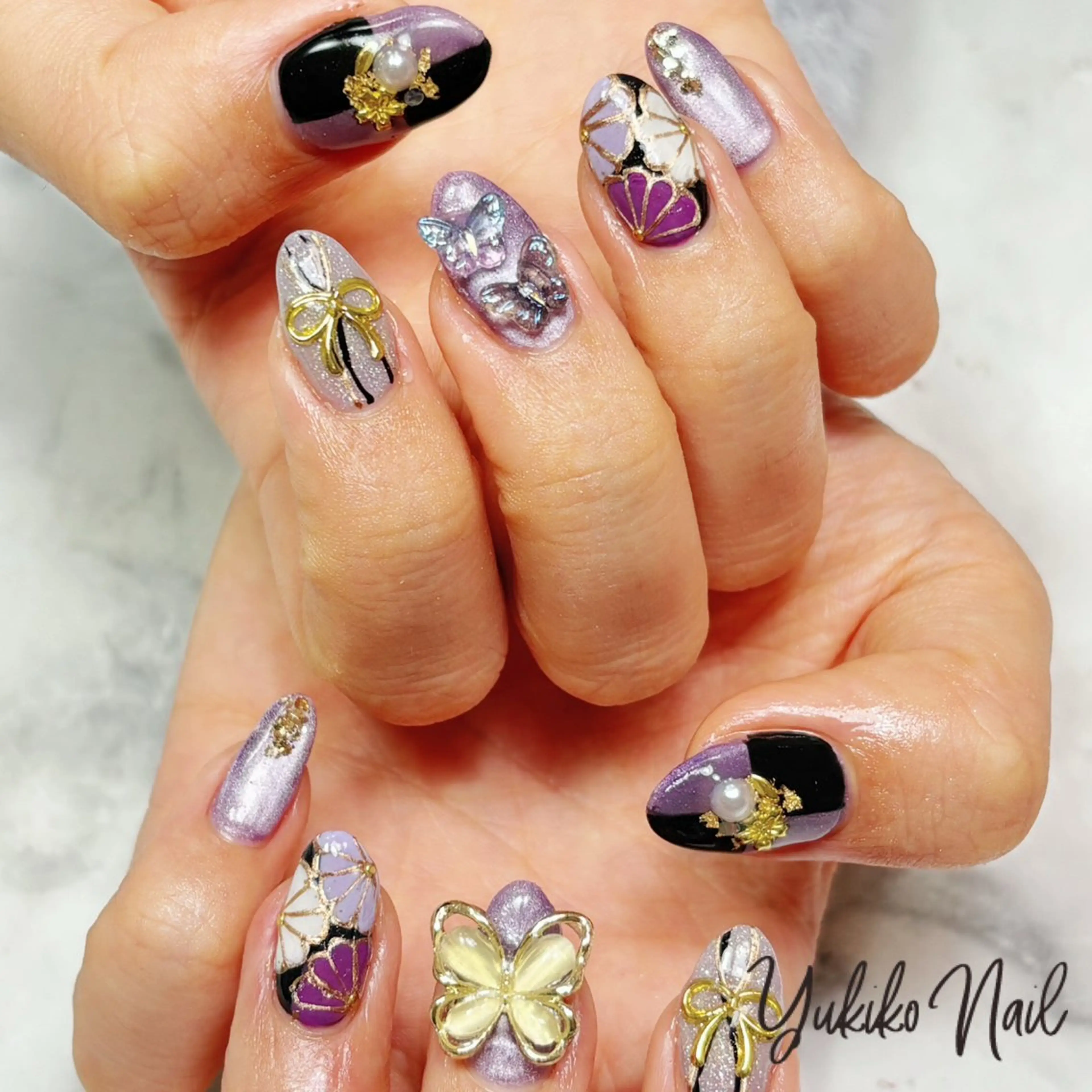 ネイル 成人式 ハンドネイル ユキコ ネイルのネイルデザイン
