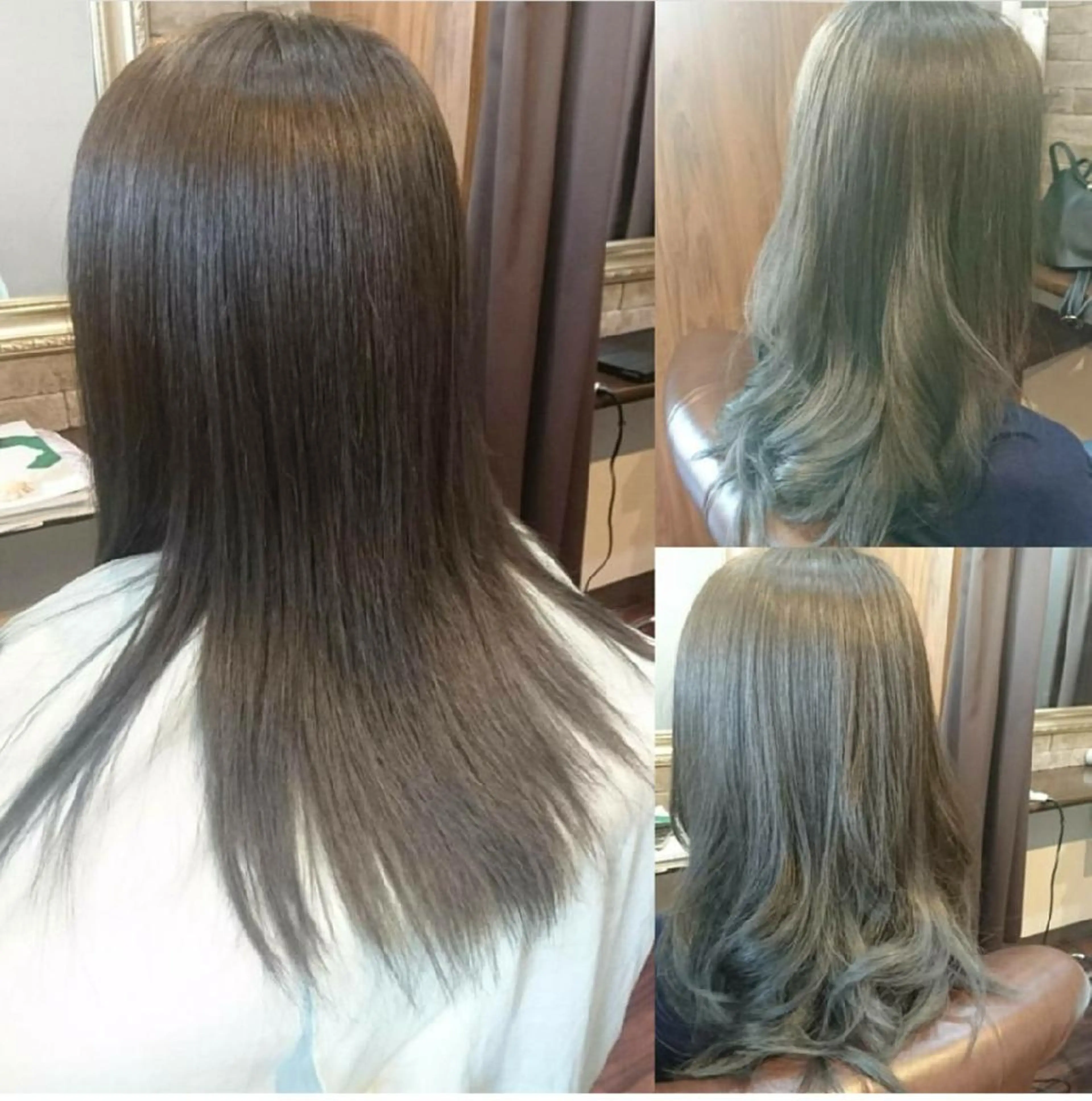 ミディアム カラー グレージュ 美髪 カラーリストのヘアスタイル