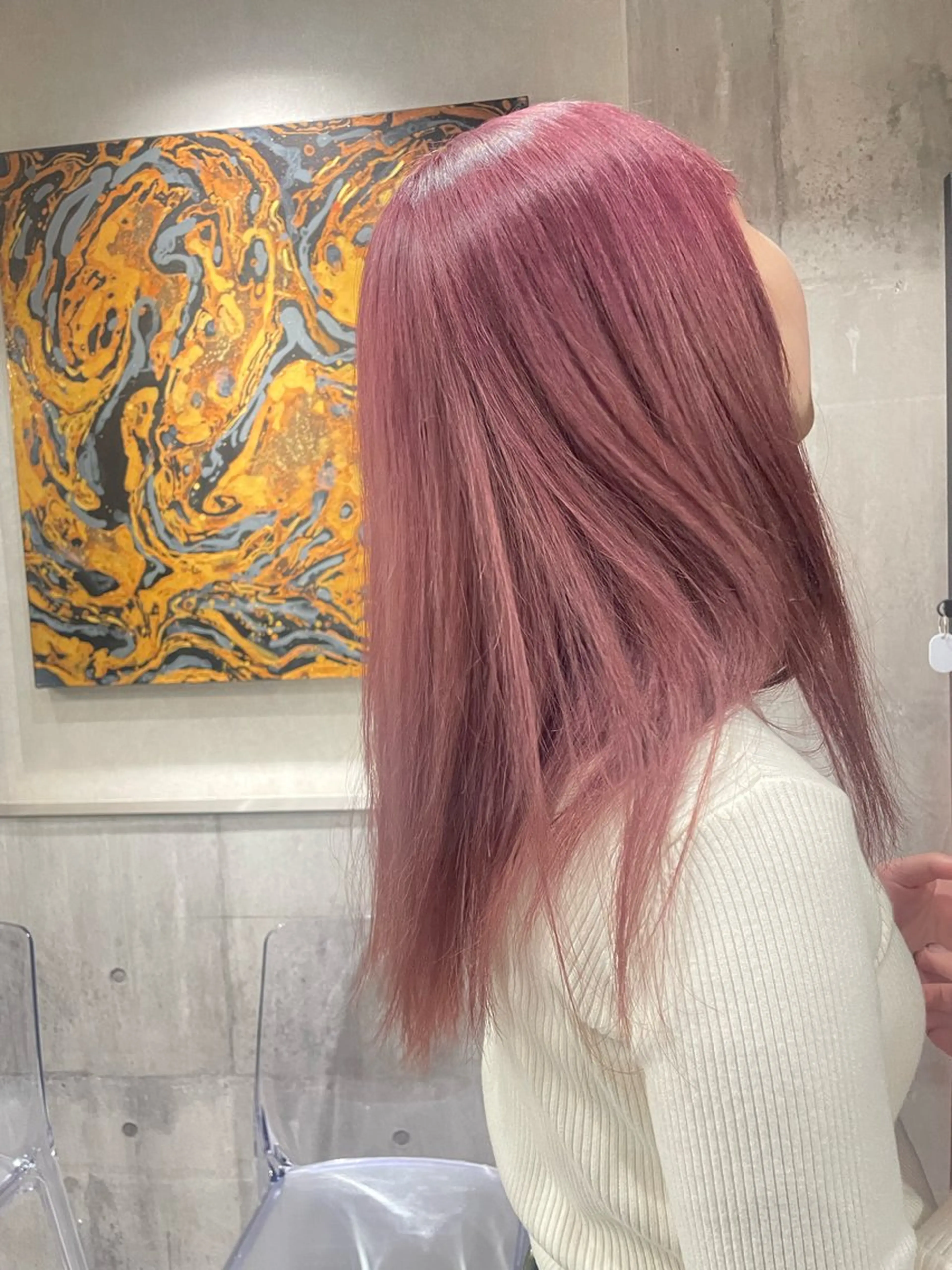 カラー ブリーチ ピンクカラー hair salon RISH所属・小川 未来光のヘアスタイル