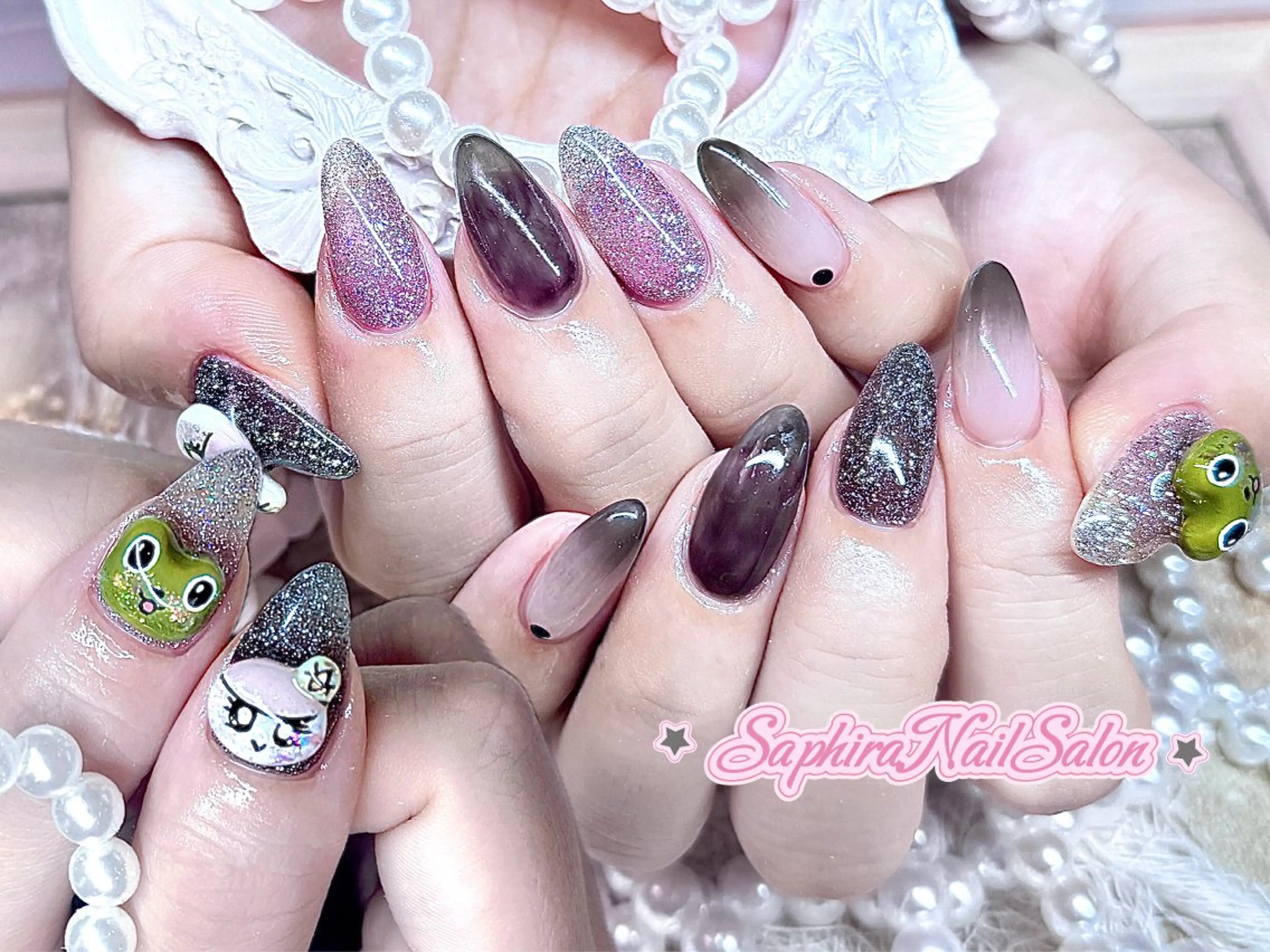 カラー ハンドネイル Saphiraネイル サロン錦糸町のネイルデザイン