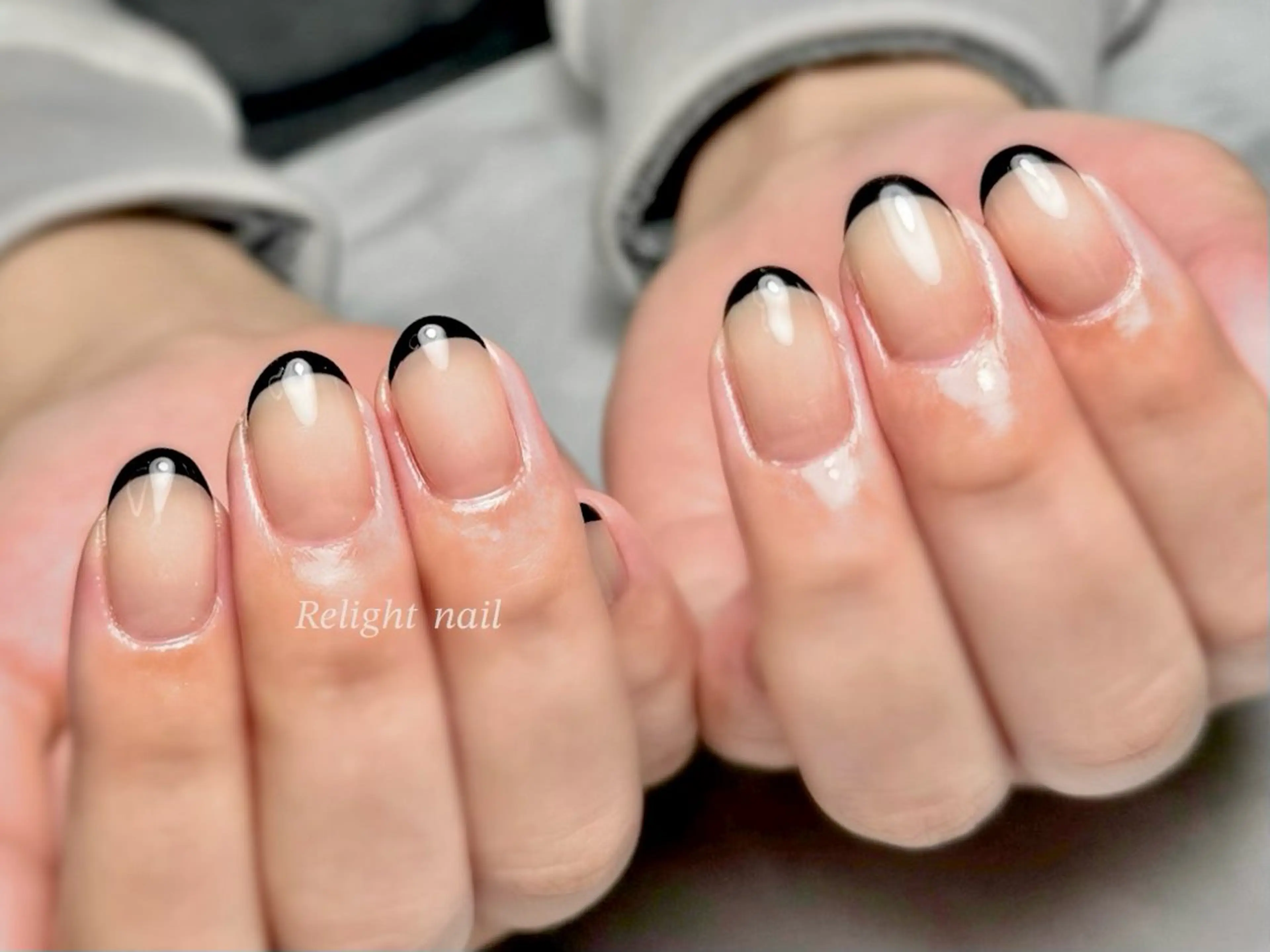 ネイル フレンチネイル ハンドネイル Relight RIEのネイルデザイン