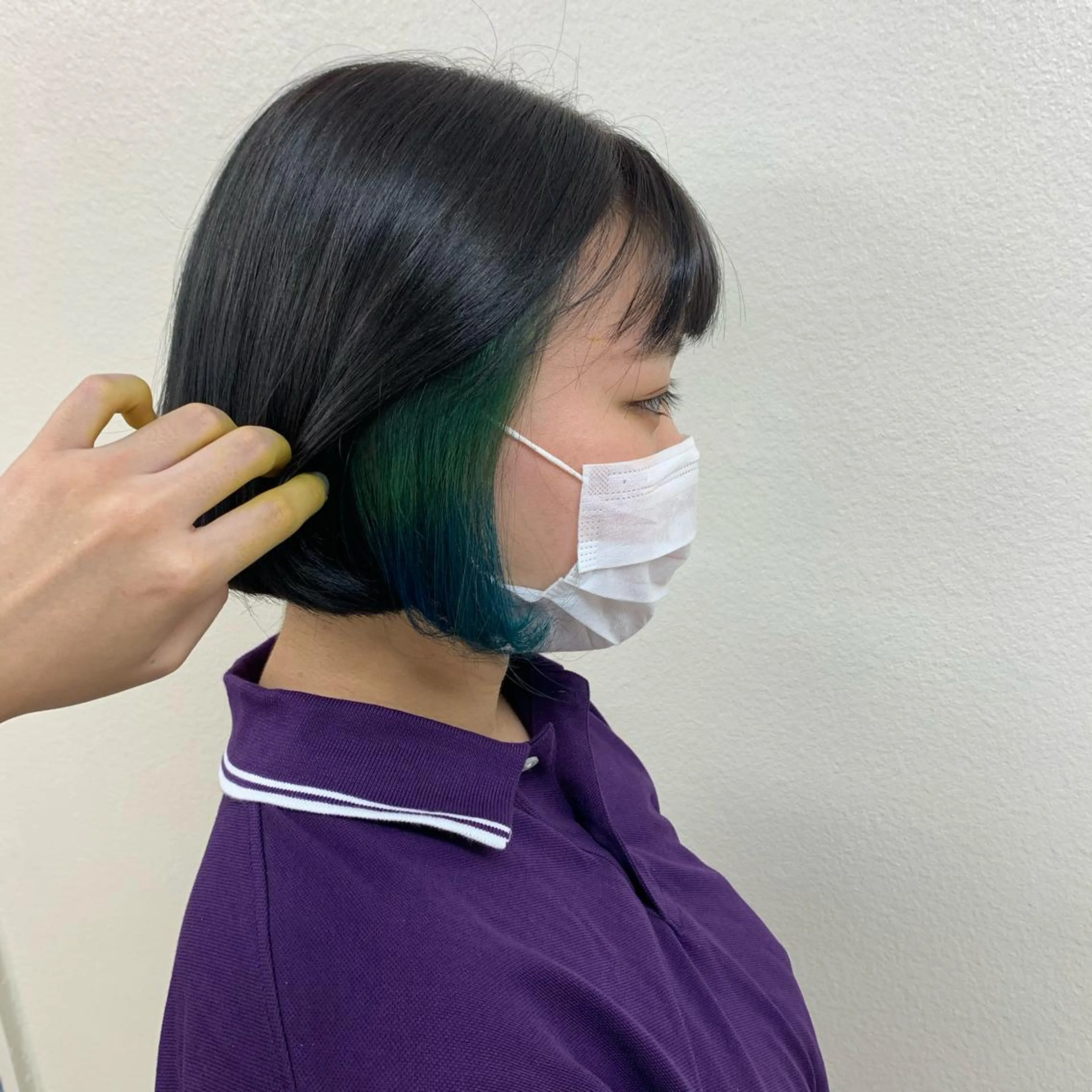 ミディアム カラー 切りっぱなしボブ ボブ カット NANAMI🩵 大人可愛い韓国ヘアのヘアスタイル