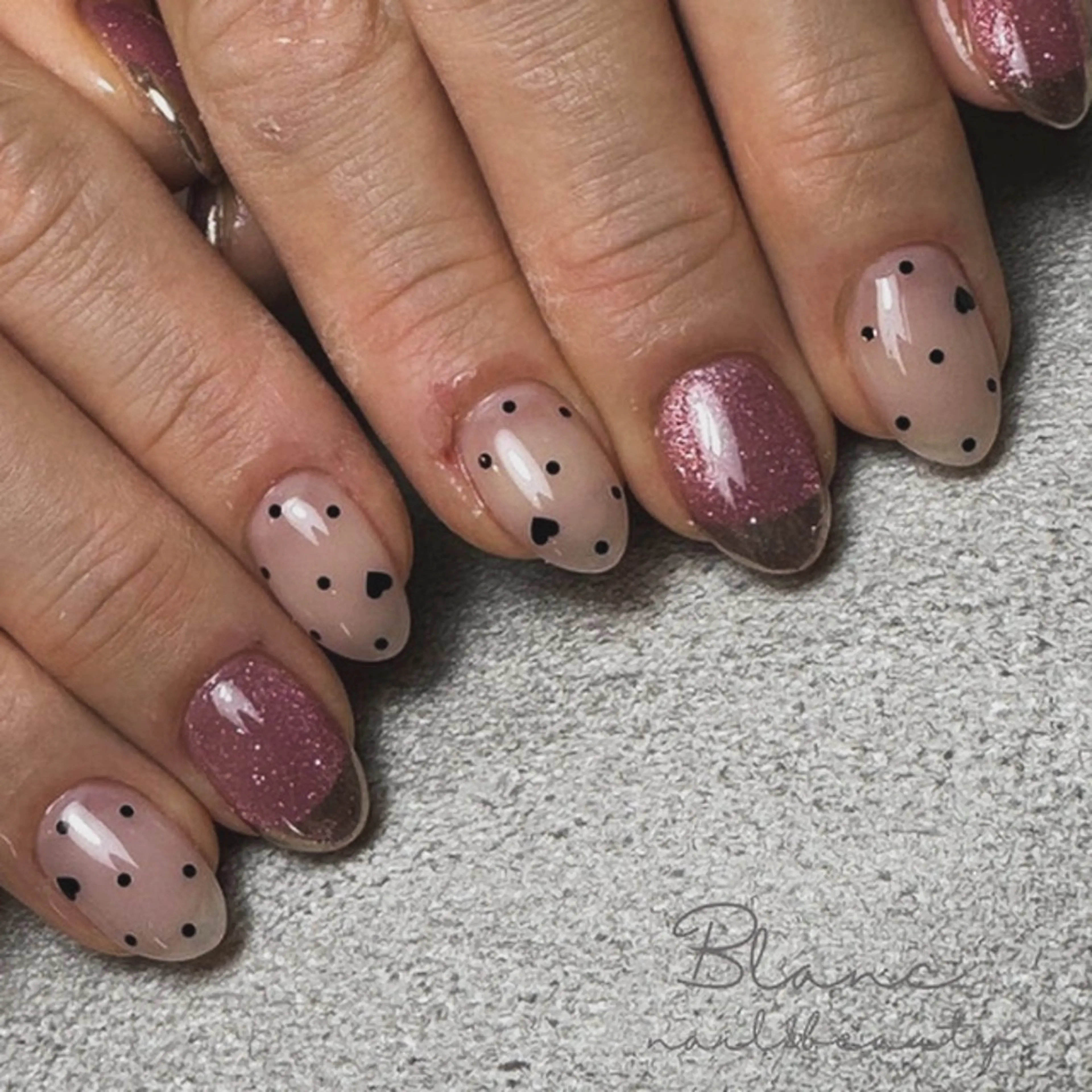 ネイル ハート Blanc ブランのネイルデザイン