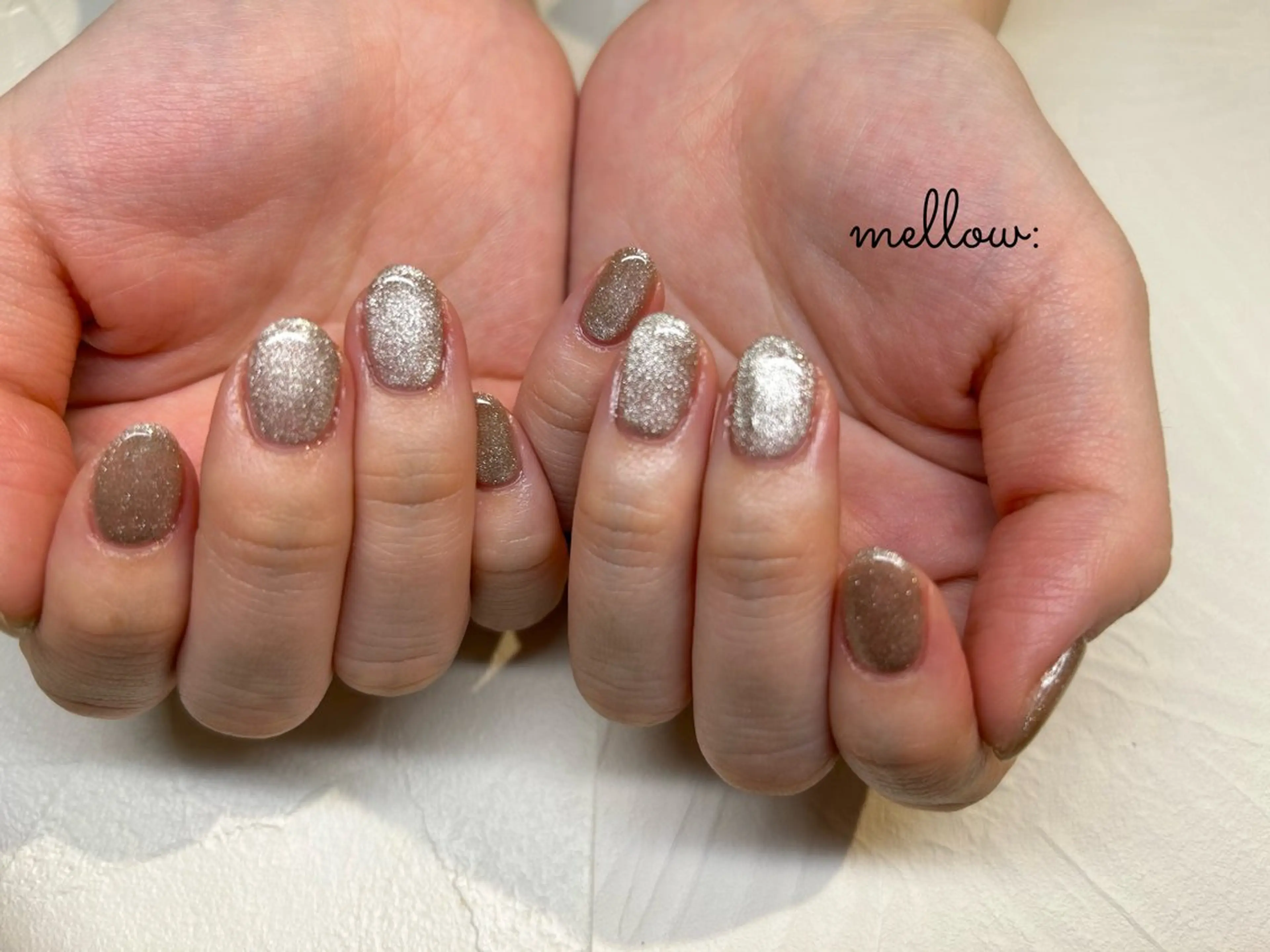 ネイル マグネットネイル ワンカラーネイル mellow :所属・mellow:ｸﾙﾐ ﹡˖˟༝🎀˖˟ ༝のネイルデザイン