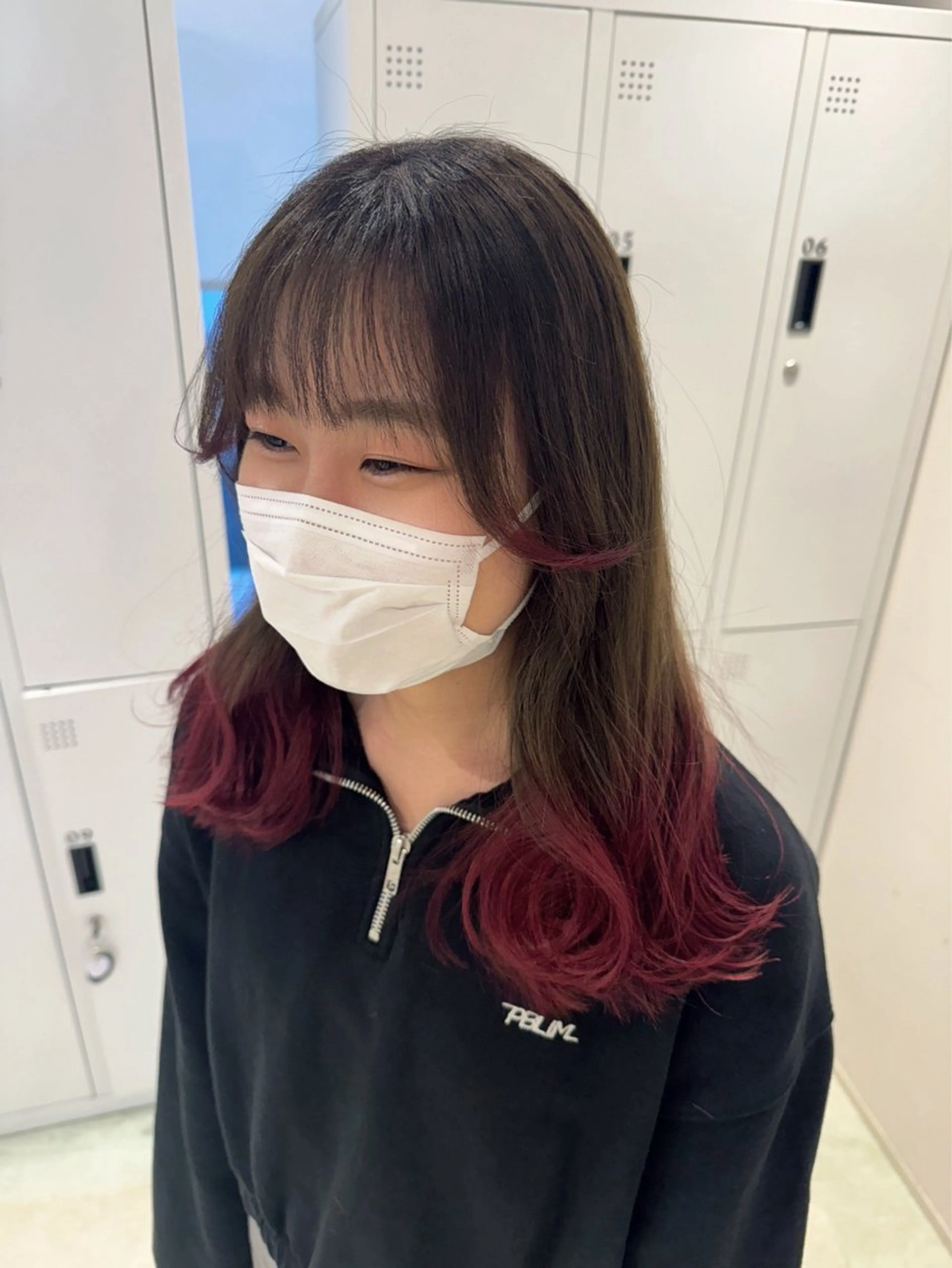 セミロング カラー グレージュ レッドカラー カット ヘアカラー トリートメント 透明感カラー✨艶髪 制作🌱山根あゆみのヘアスタイル