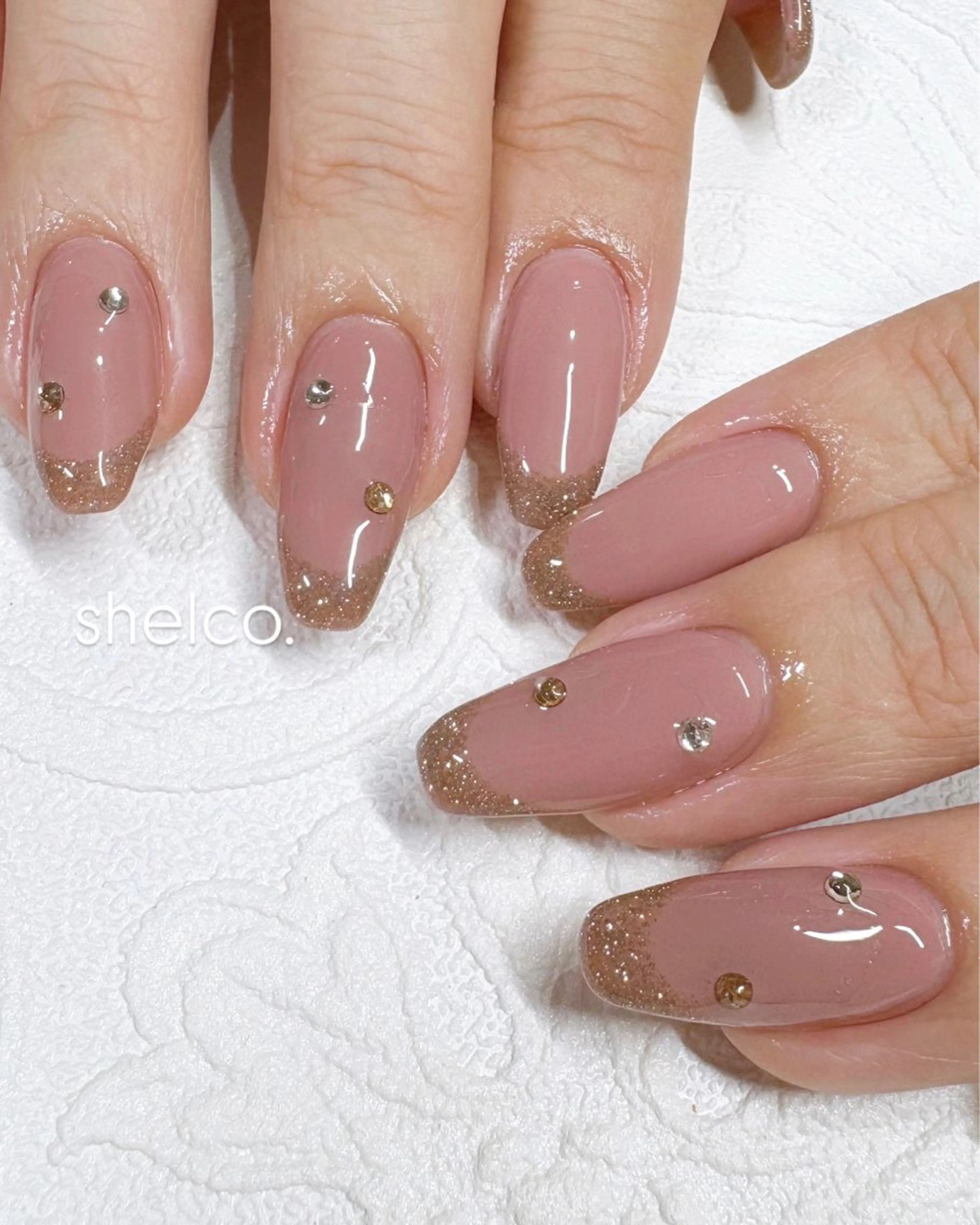 ネイル フラッシュネイル フレンチネイル nail salon shelco.のネイルデザイン