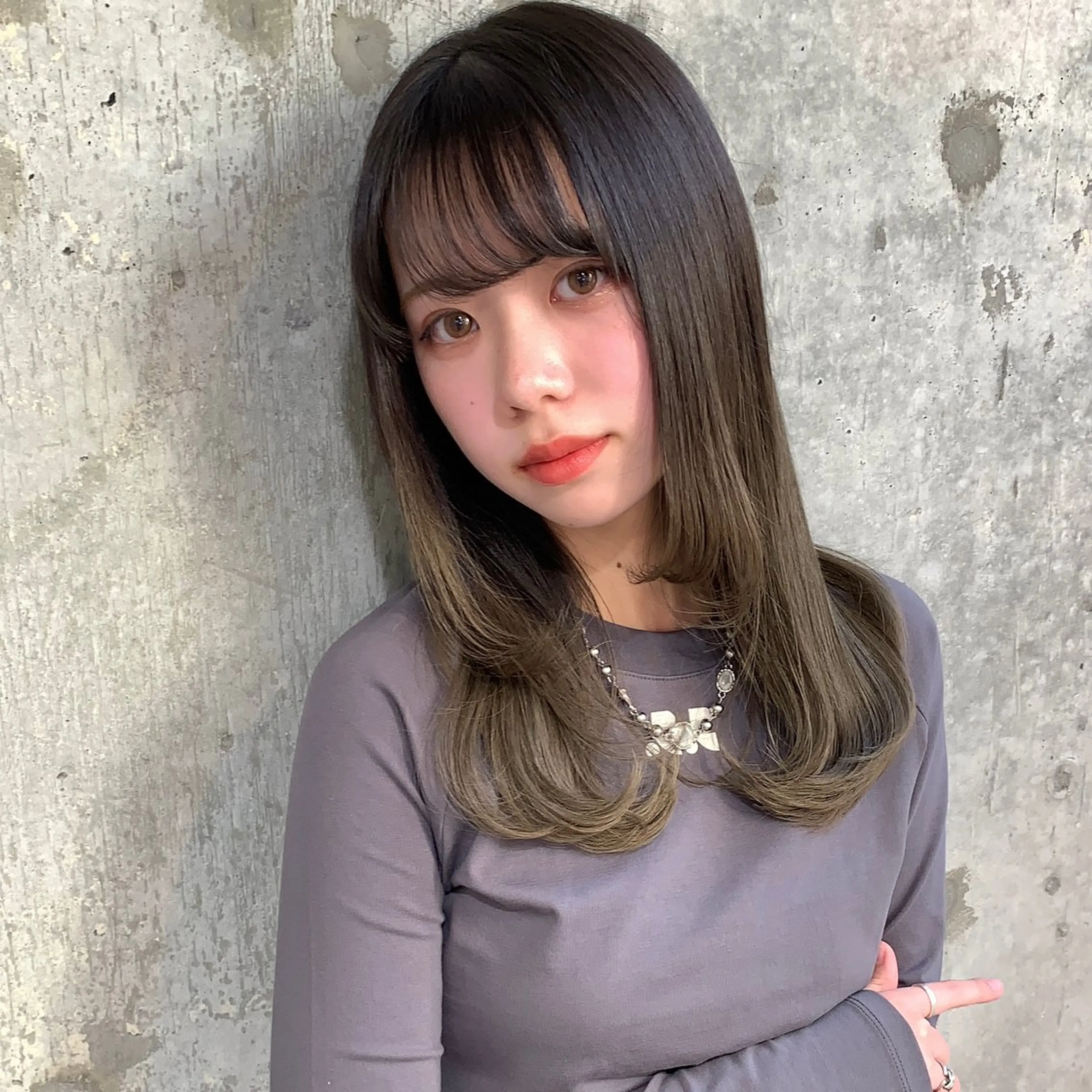 ミディアム ボブ ハイライト 髪質改善 レイヤーカット トリートメント sajou【上野】所属・🩶艶髪ヘア/ 。。のヘアスタイル