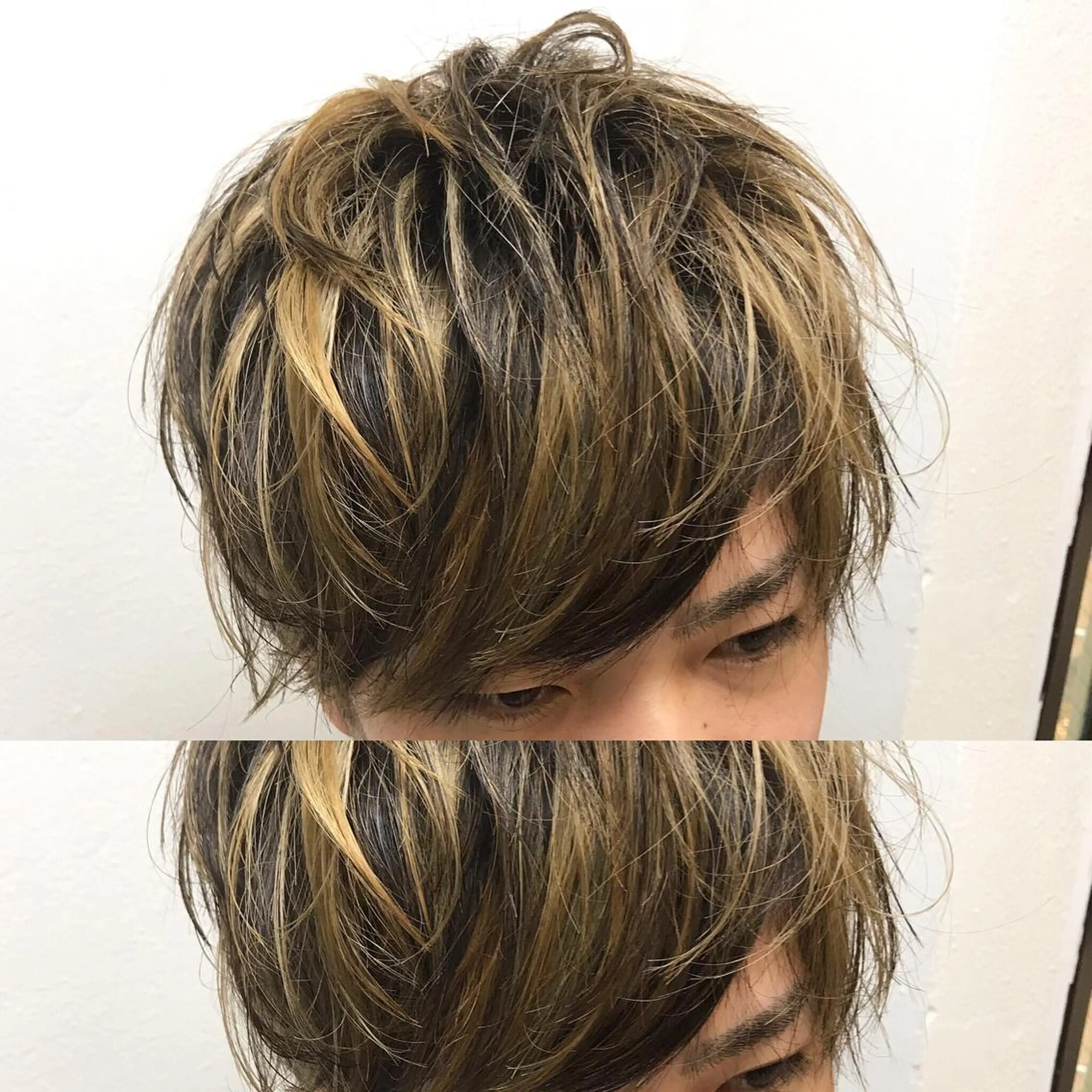 ショート カラー パーマ ヘアアレンジ メンズ キッズ ネイル マツエク・マツパ メンズハイライト ハイライトカラー ハイライト メンズ人気NO,1 Genieジーニーのヘアスタイル