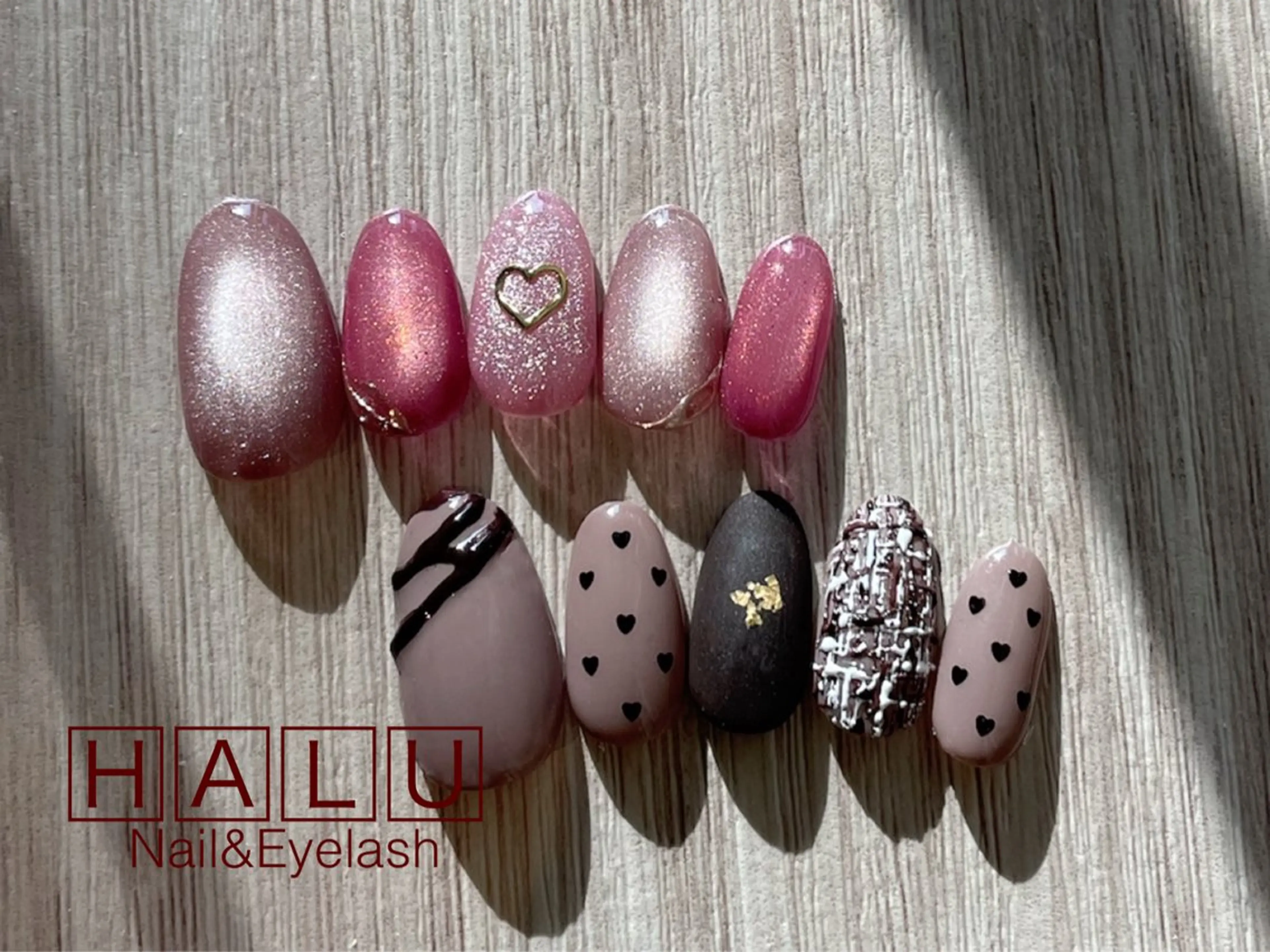 ネイル バレンタイン ハンドネイル フットネイル HALU ハルのネイルデザイン